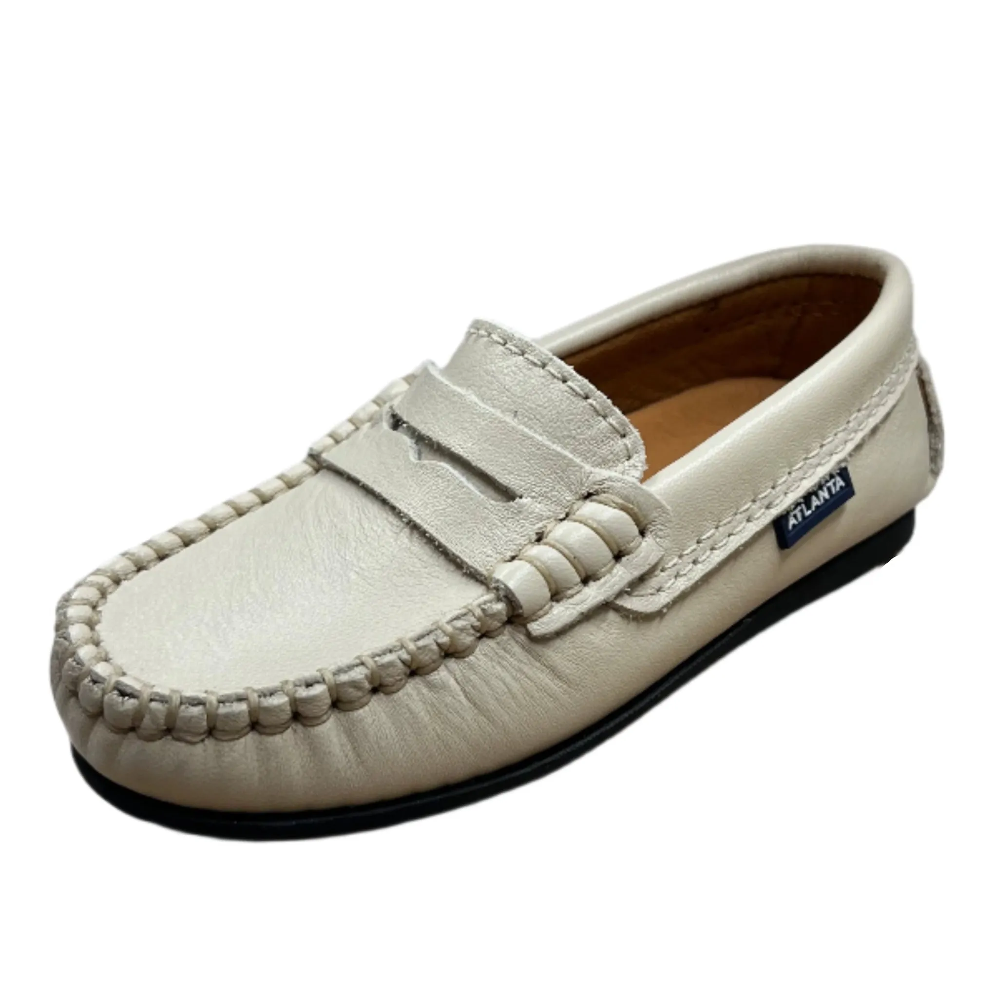 Boys' specific shoes Atlanta Moccasin Boy's and Girl's Originals 032 Penny Loafer - Sand Smooth