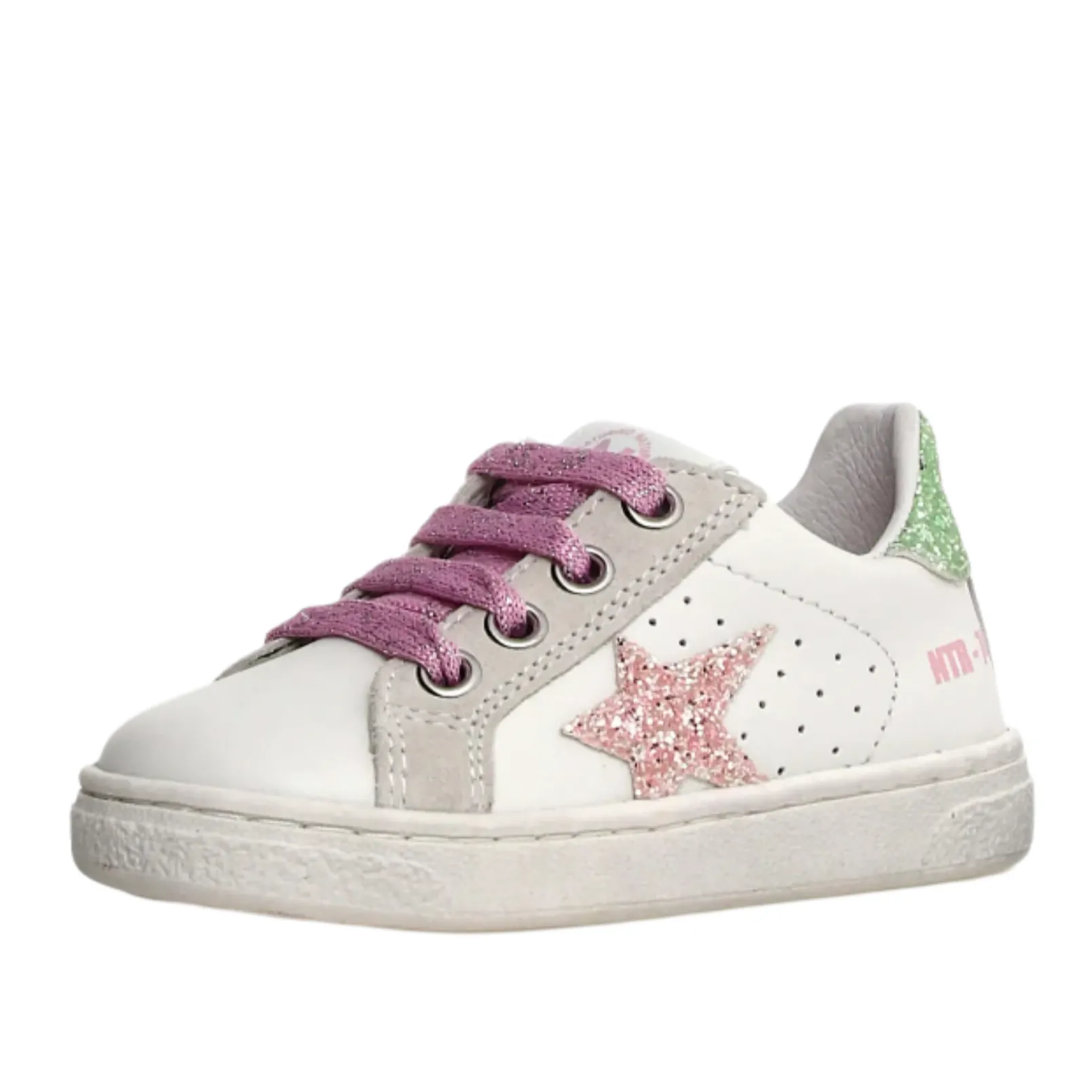 Naturino Girl's Pinn Zip Casual Shoes - White/Pink/Light Green Elegant kids' looks Kids' casual shoes