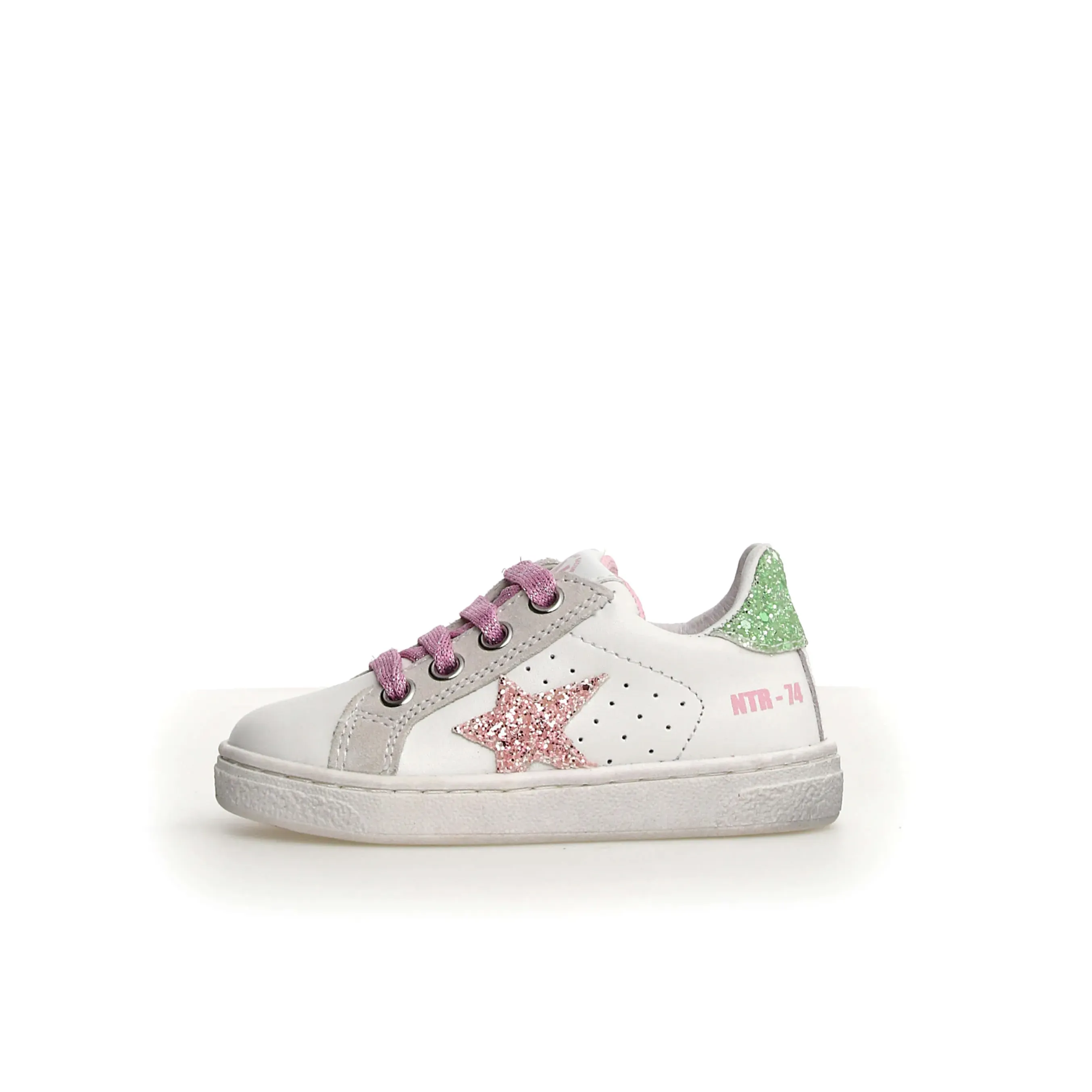 autumn shoes Naturino Girl's Pinn Zip Casual Shoes - White/Pink/Light Green