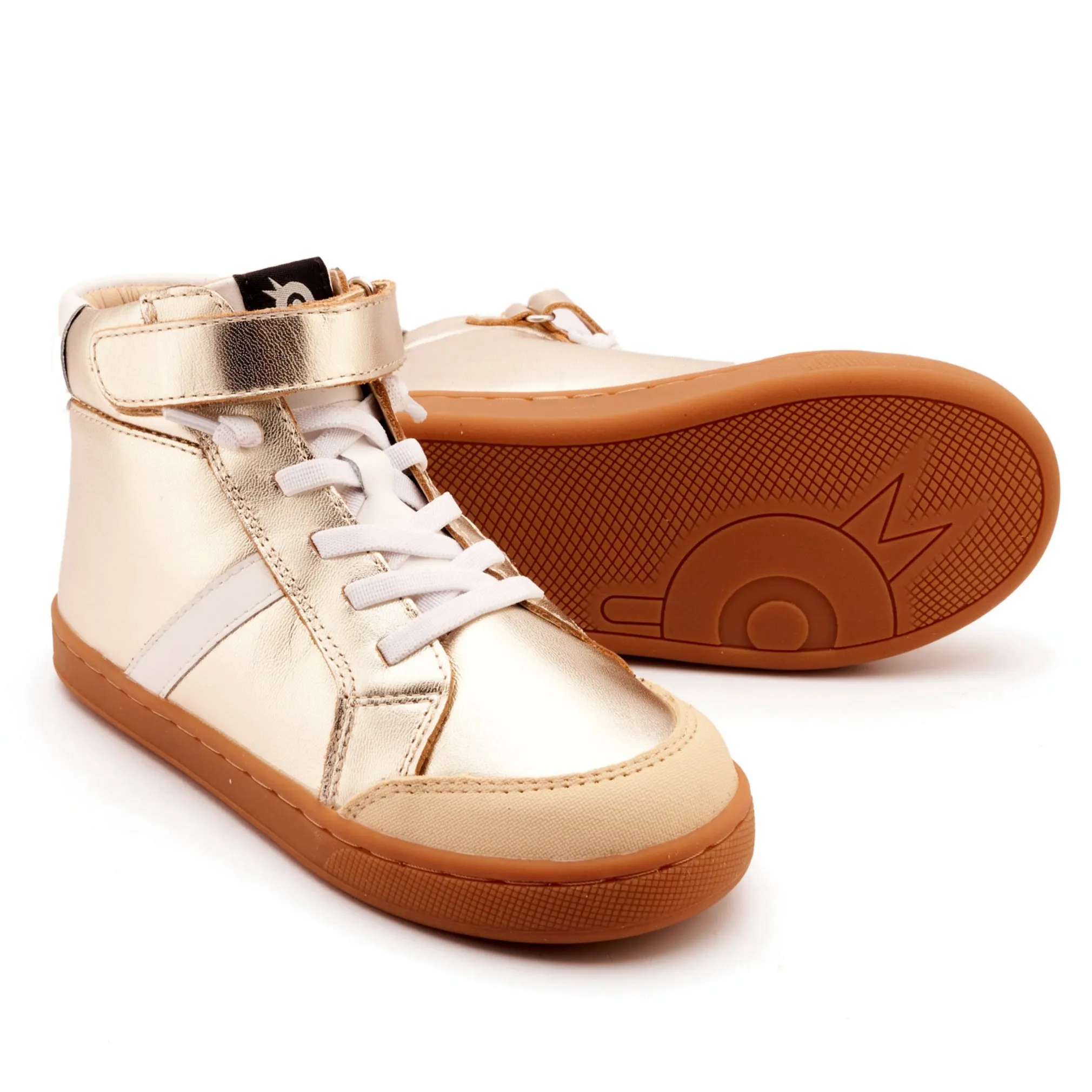 Old Soles Girl's and Boy's Urban Roadway Casual Shoes - Gold / Snow High - top kids' shoes