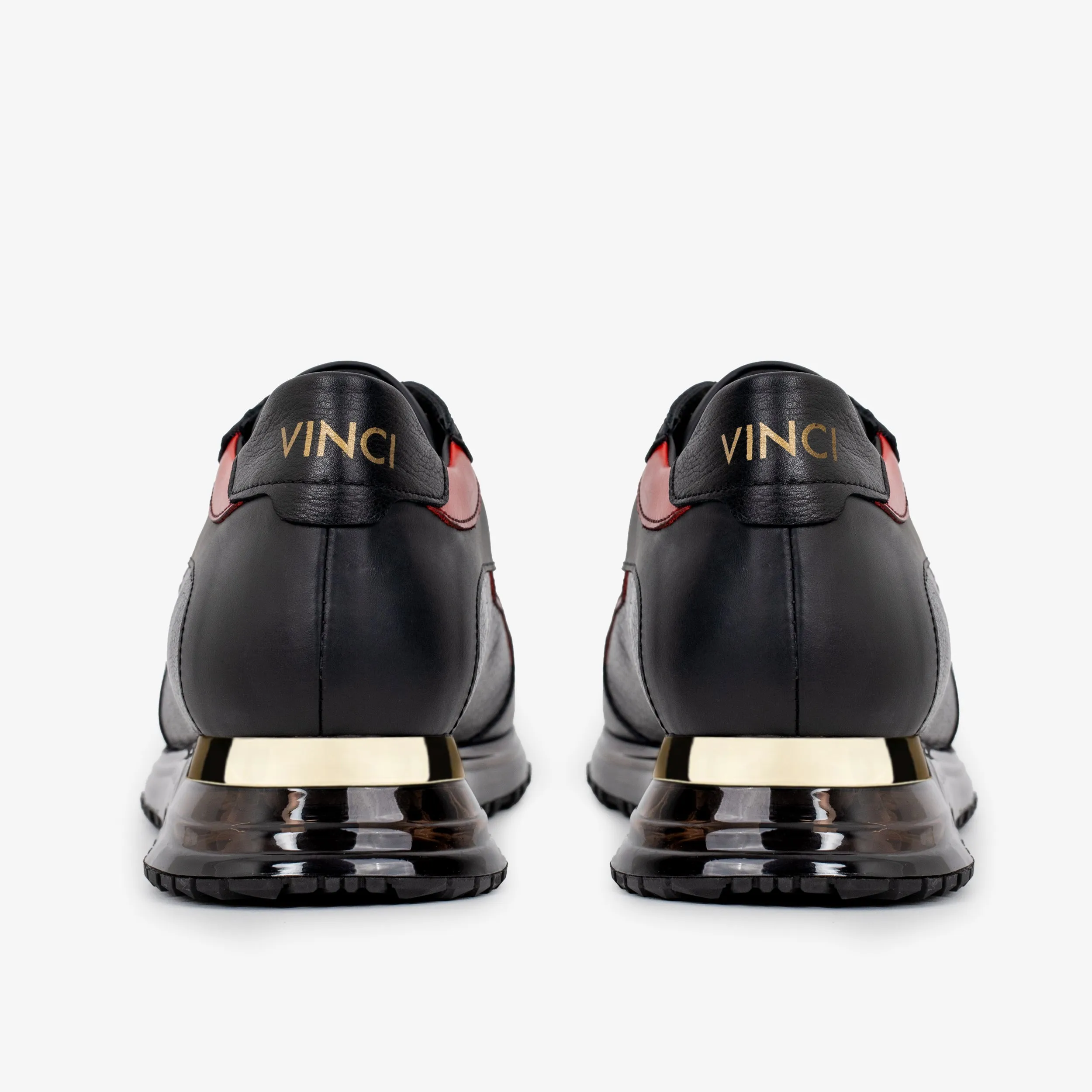 Bare-Motion The Arda Black & Red Leather Men Sneaker