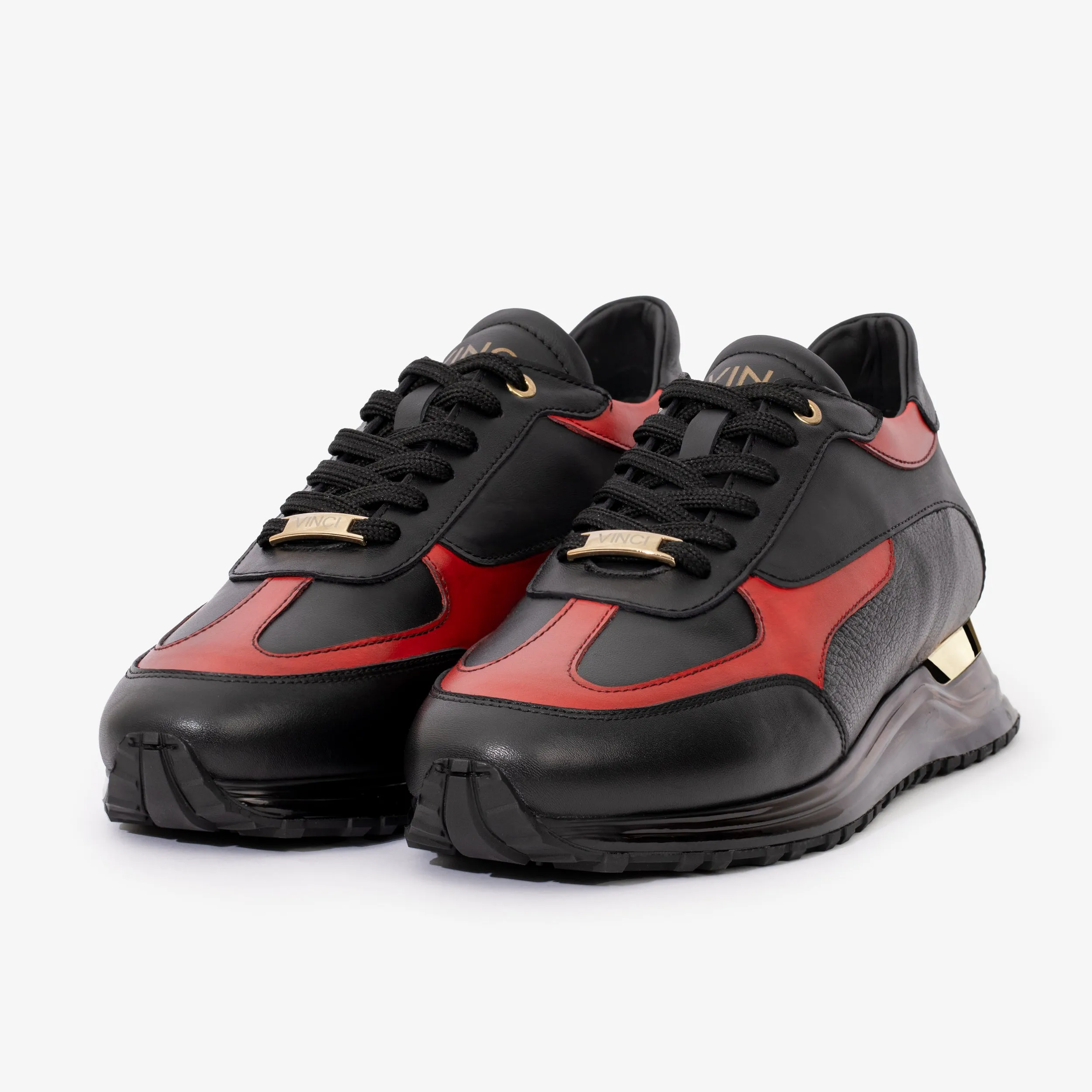 Bare-Motion The Arda Black & Red Leather Men Sneaker