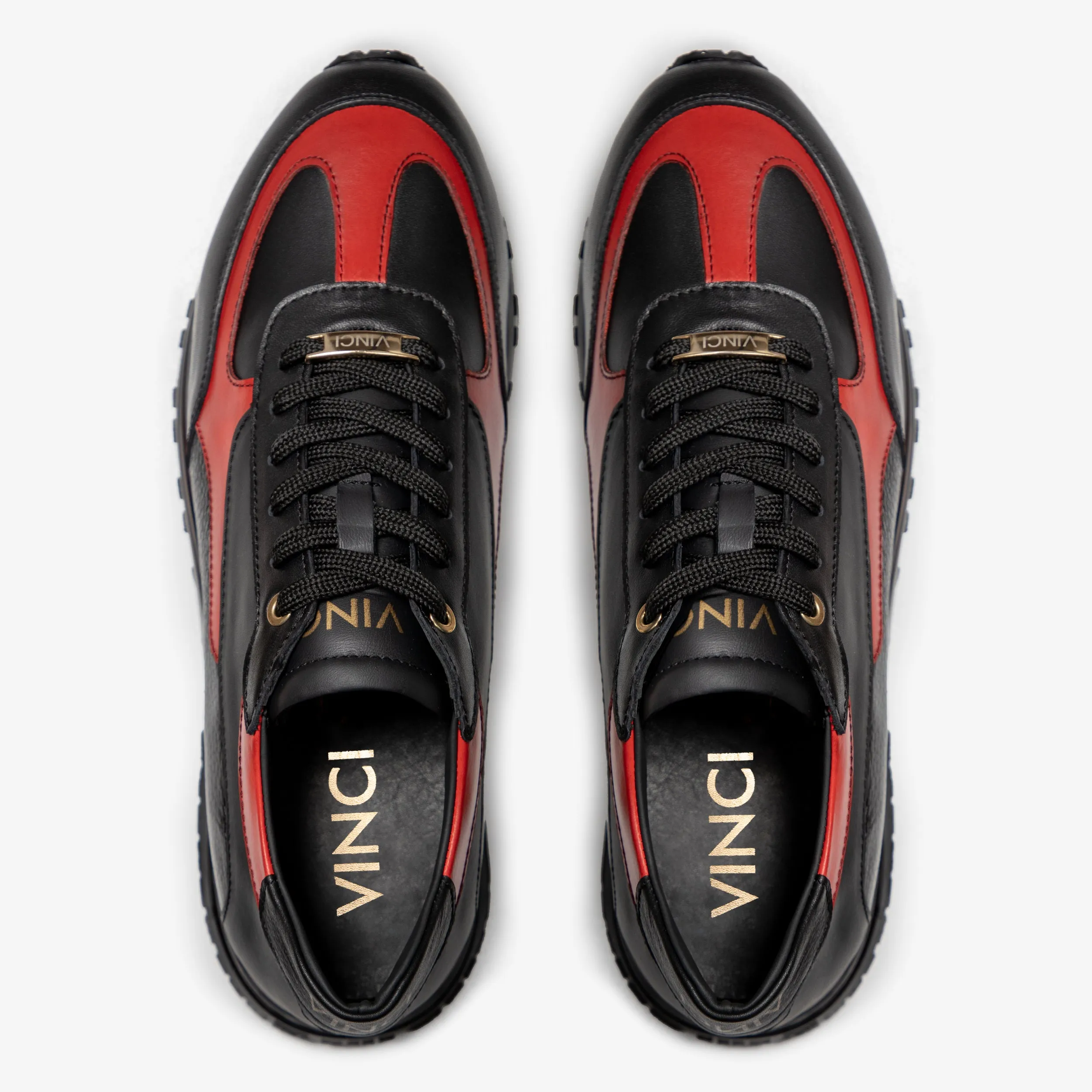Bare-Motion The Arda Black & Red Leather Men Sneaker