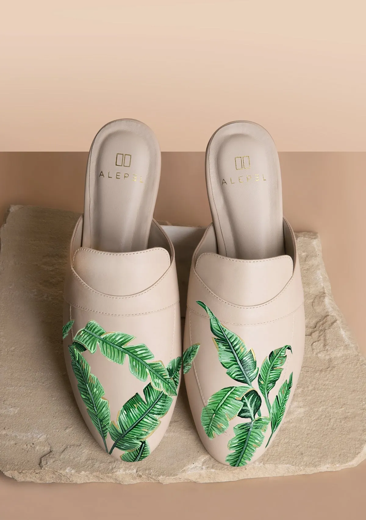 Beige Mule Custom Design Flexible Strap Design