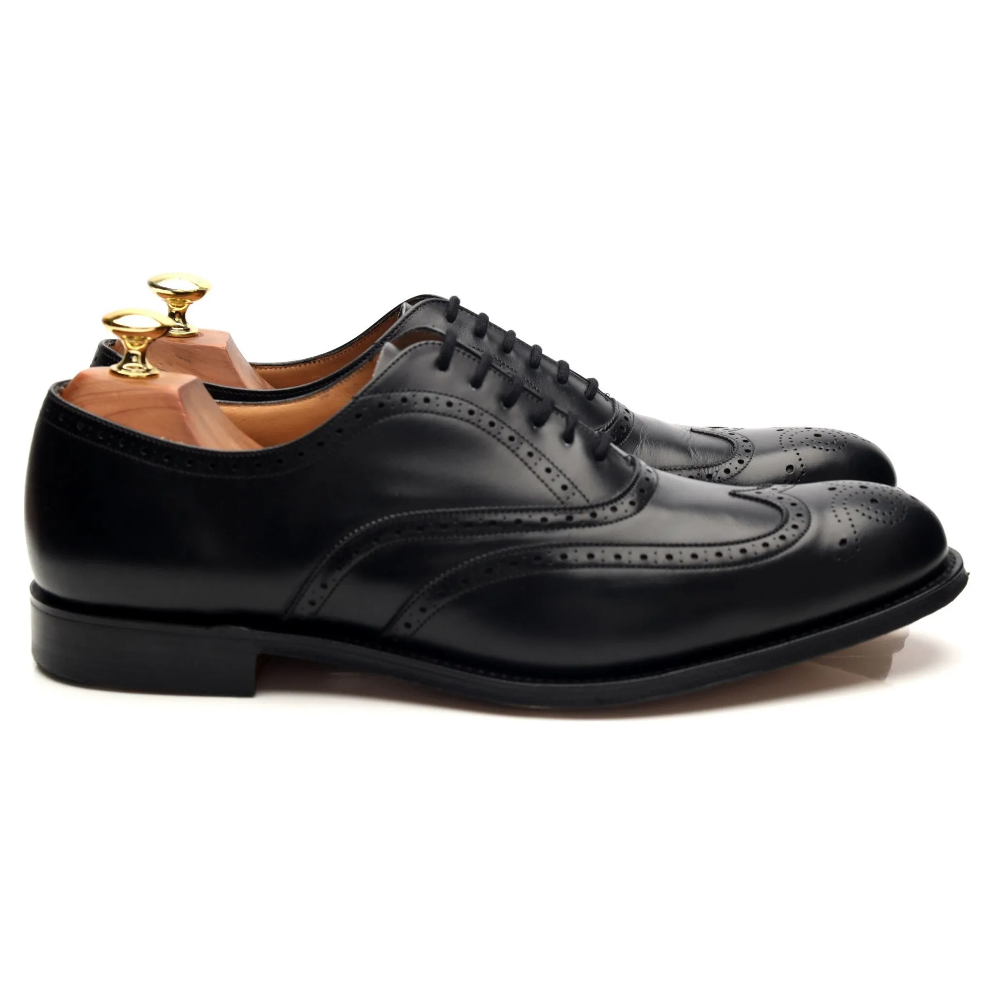 'Berlin' Black Leather Oxford Brogues UK 8 G Smart Walking Shoes