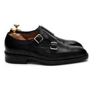 Pad Comfort Light Grip Bespoke Black Leather Double Monk Strap UK 6 / UK 6.5 E