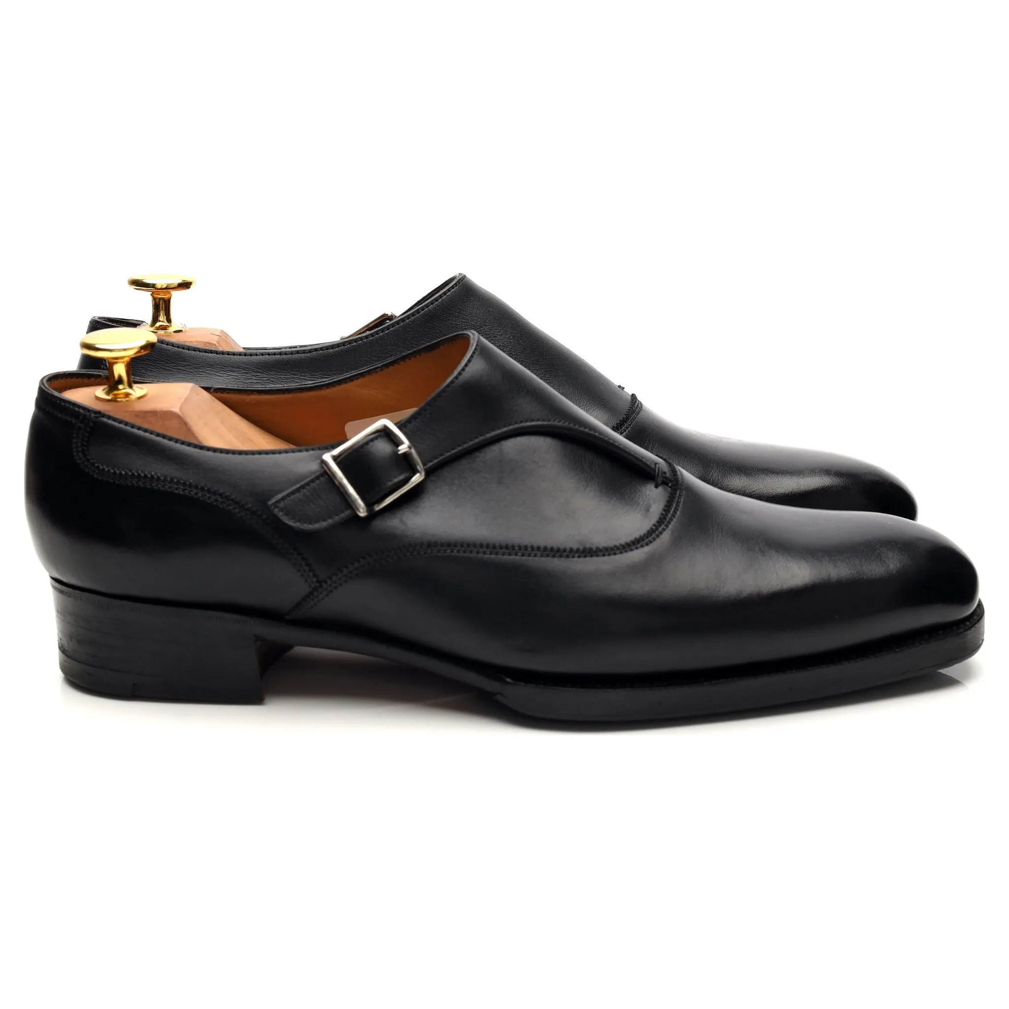 All-Day Fit Bespoke Black Leather Monk Strap UK 6 / UK 6.5 E
