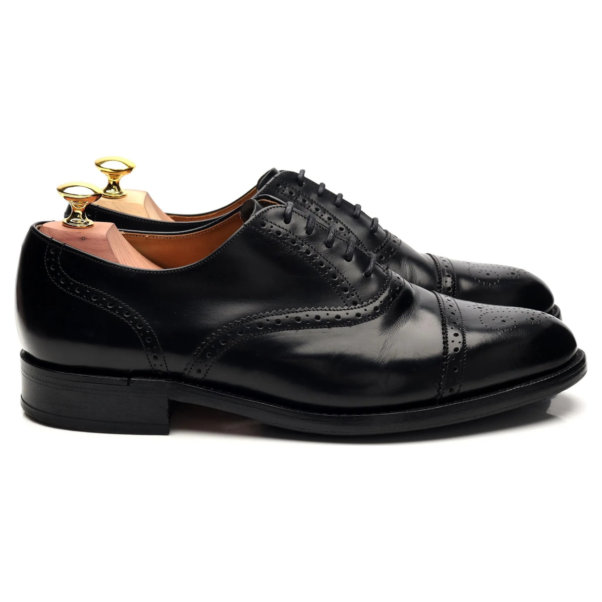 'Alfred' Black Leather Oxford Brogue UK 7.5 G High Quality