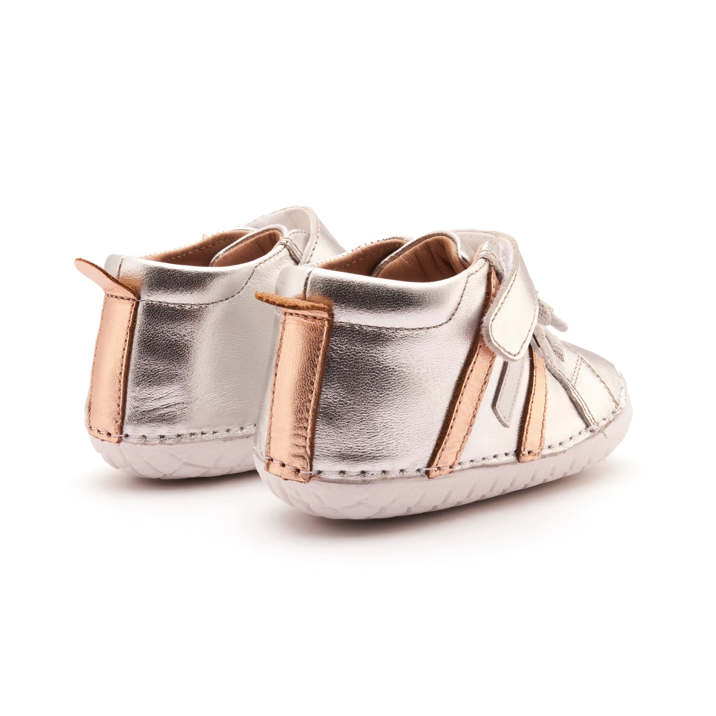 Big Kids Shoes Old Soles Boy's and Girl's Away Pave Casual Shoes - Silver / Copper / Snow