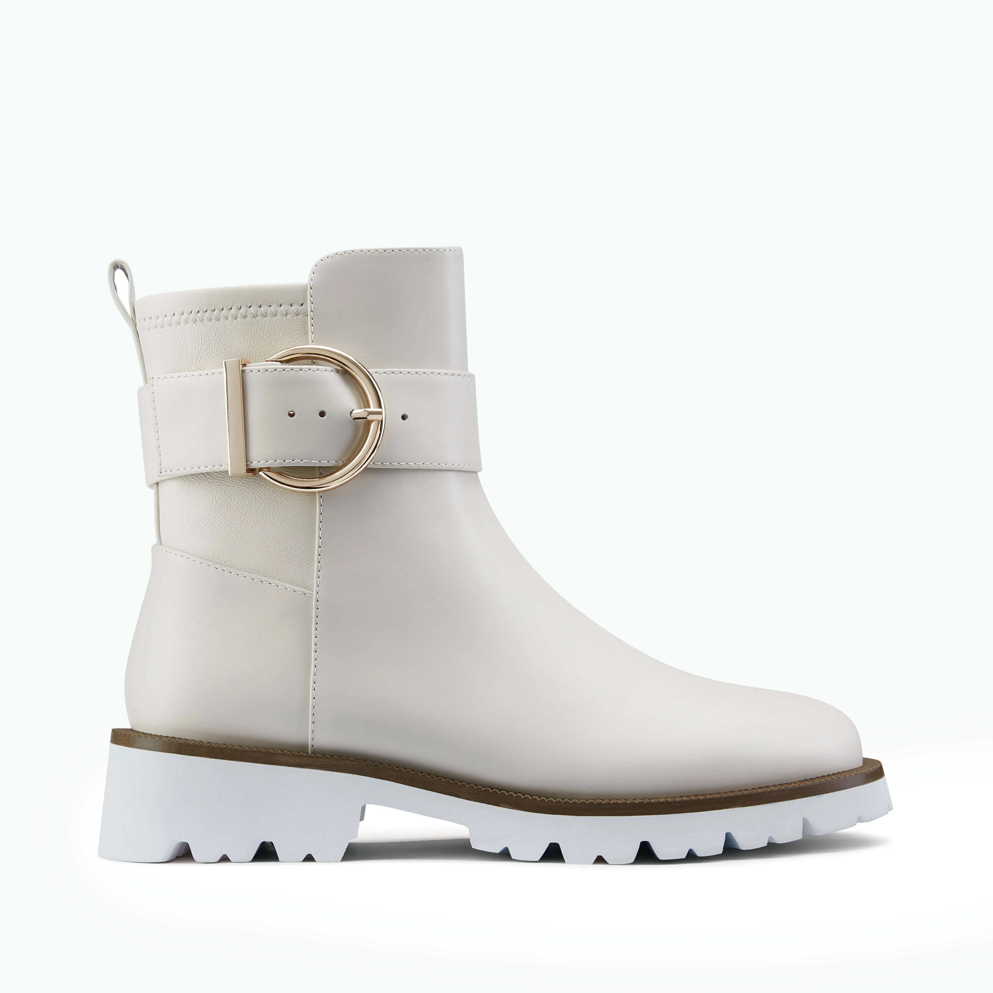Pull-on style Seamless Stitching Jaxon Ankle Boot | Ivory leather