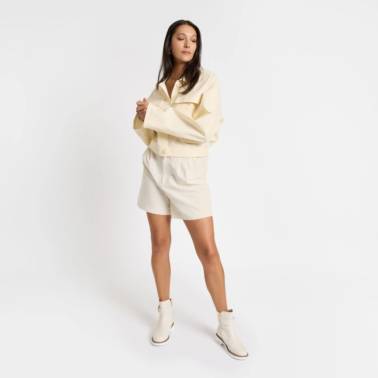 Biker Edge Jaxon Ankle Boot | Ivory leather