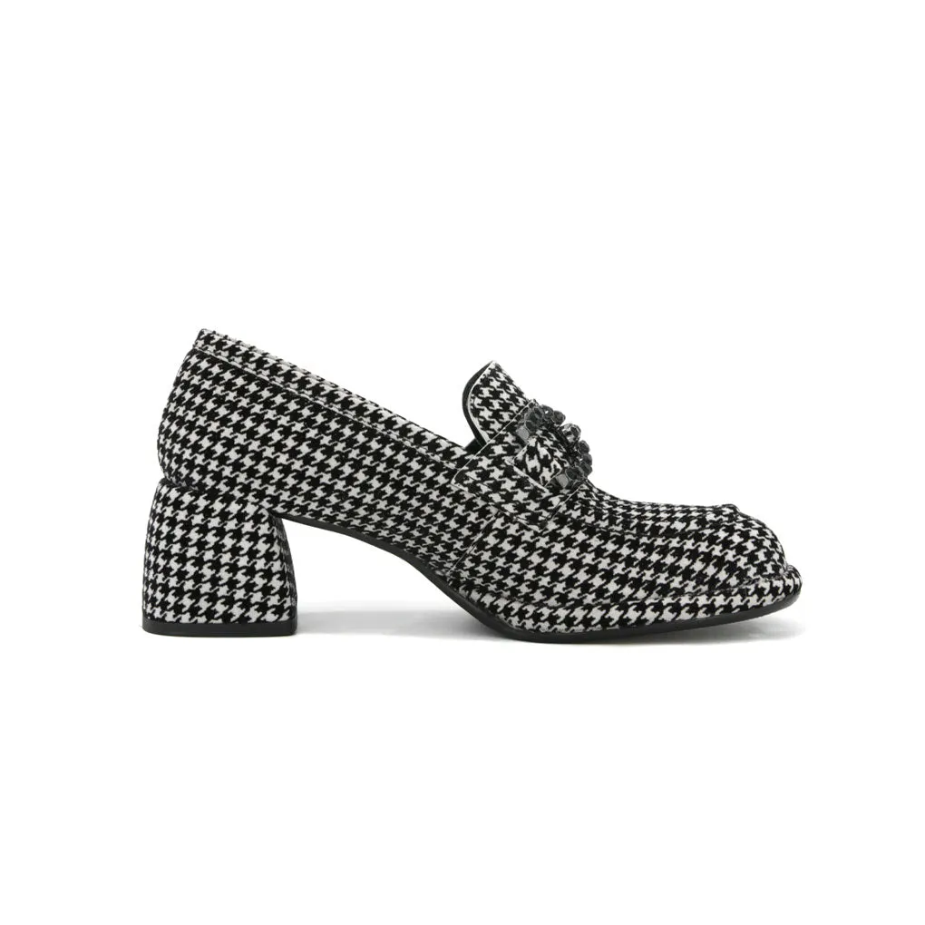 10201 Emilia Retro Bridal Shoes Black Leather Stilettos
