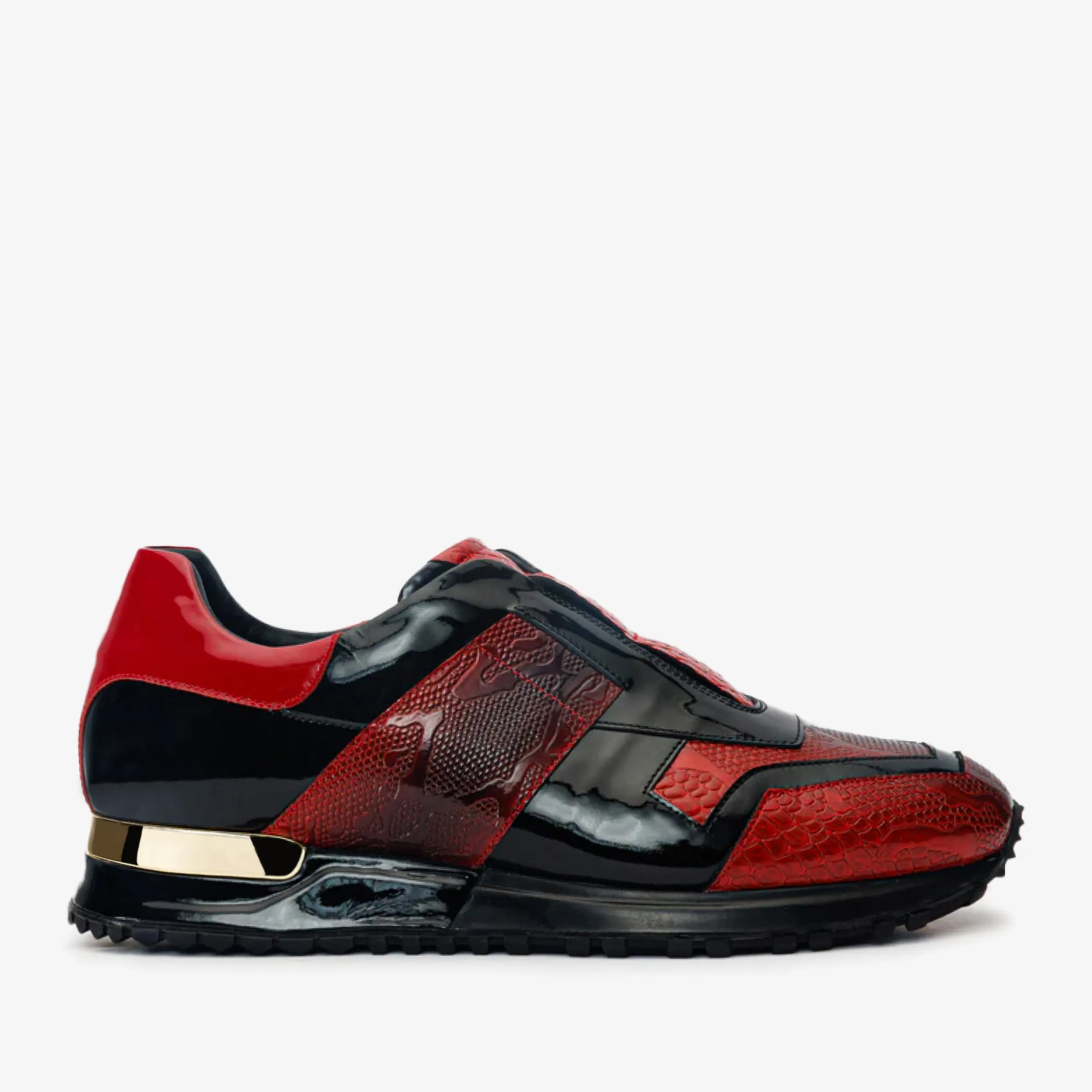 The Milano Snk Red Leather Men Sneaker Mono Style Best Seller