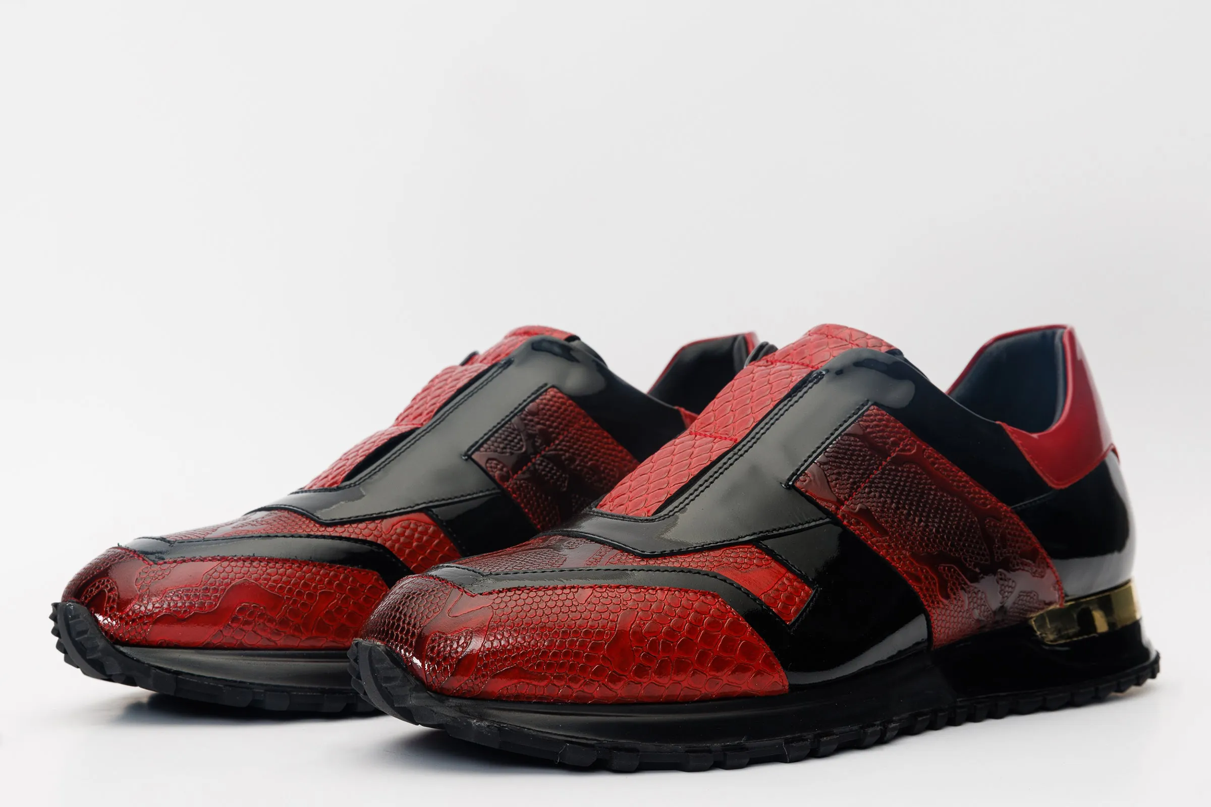 Black-Tie The Milano Snk Red Leather Men Sneaker