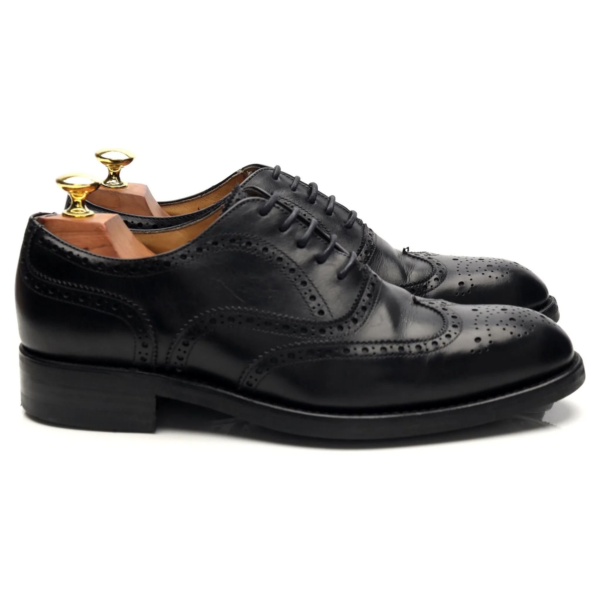 '2029' Black Leather Oxford Brogues UK 8 Simple Step All Day Comfort