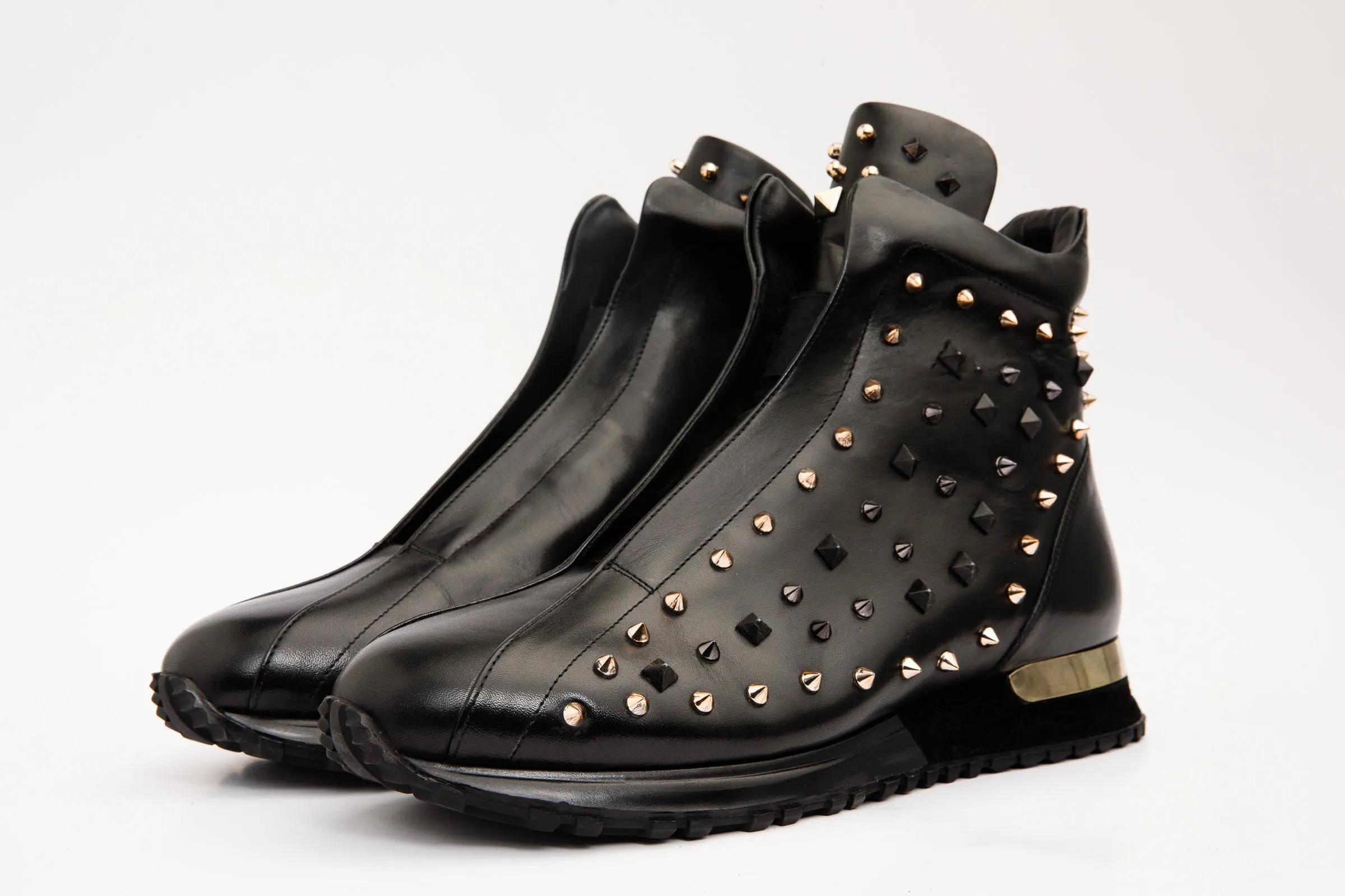 Bone-Guard The Infanta High-Top Black Spike Leather Men Sneaker Limited Edition