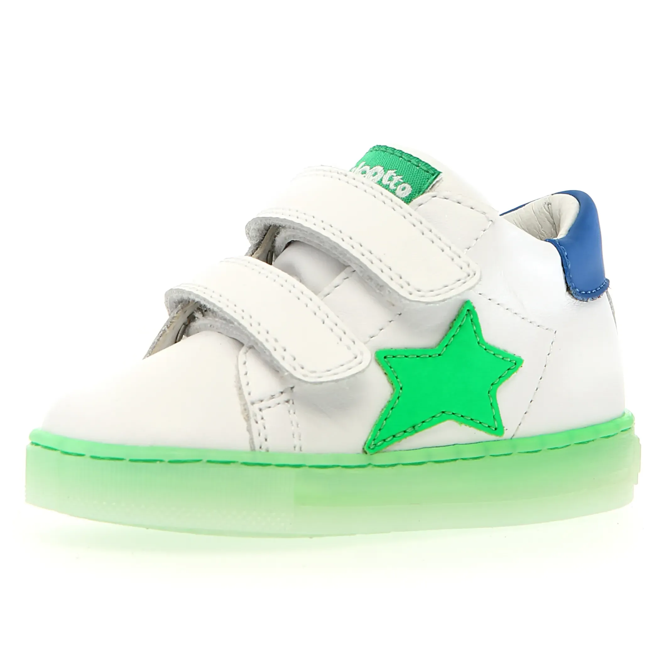 Fancy kids' clothing Stretchable kids' clothes Falcotto Boy's And Girl's Sasha Vl Casual Shoes - White / Green Fluo