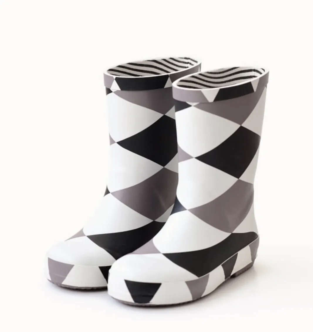 Boxbo Damier Girl's and Boy's Rain Boot Rubber Outsole