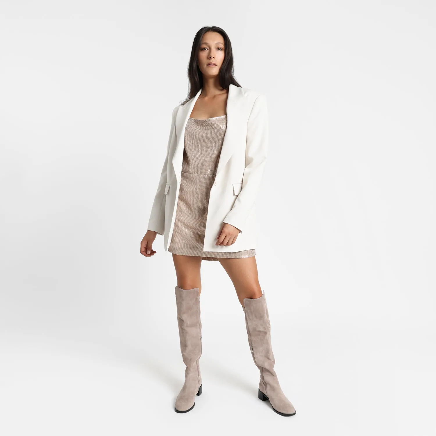 Breathable Lining Brussels Ltd Ed Knee High Boot | Taupe suede