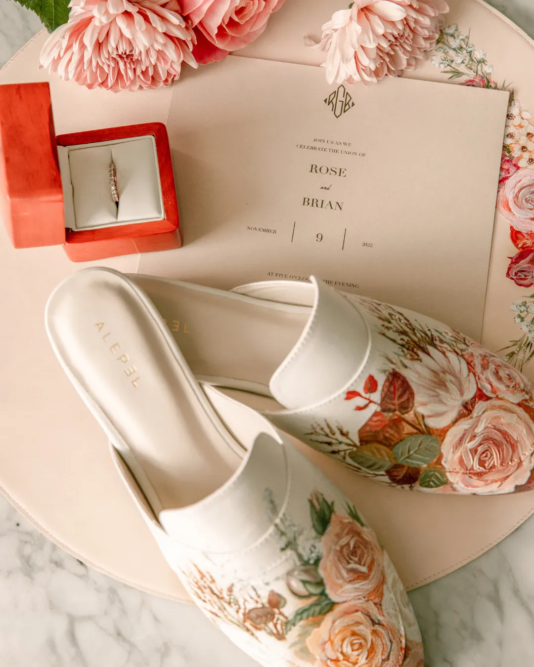Bridal Bouquet Beige Mule Breathable Material