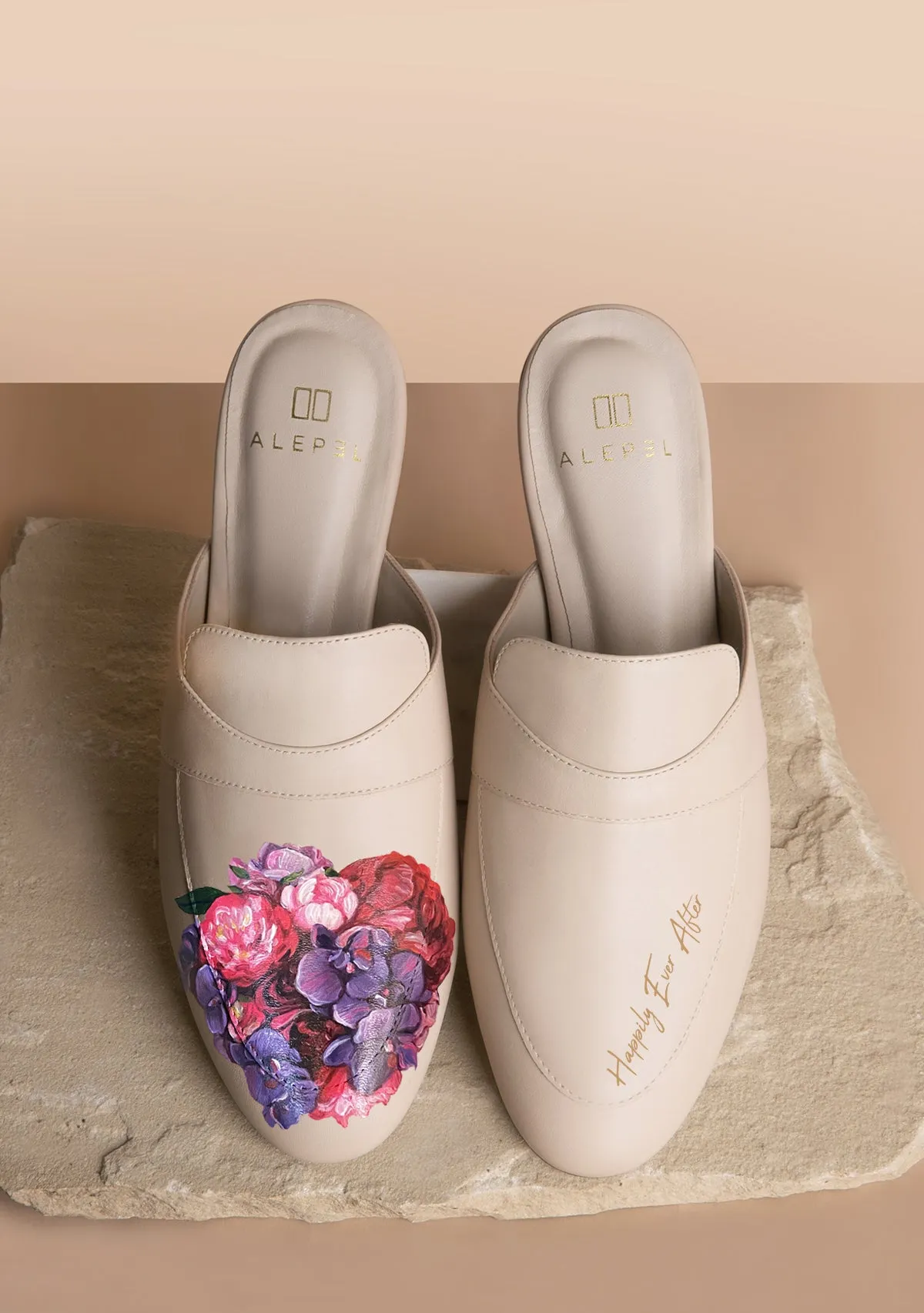 Bridal Bouquet Beige Mule Breathable Material