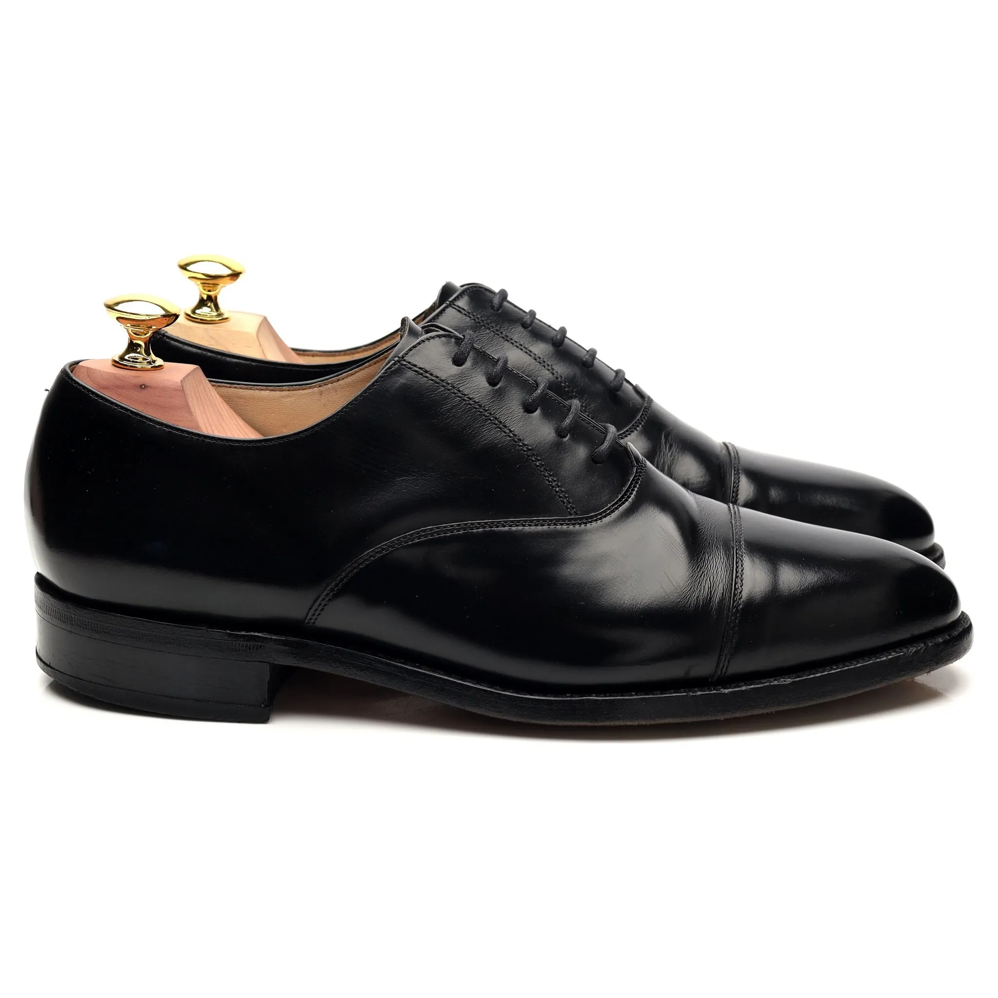 Leather Fashion Work Comfort 'Arnold' Black Leather Oxford UK 7.5 E