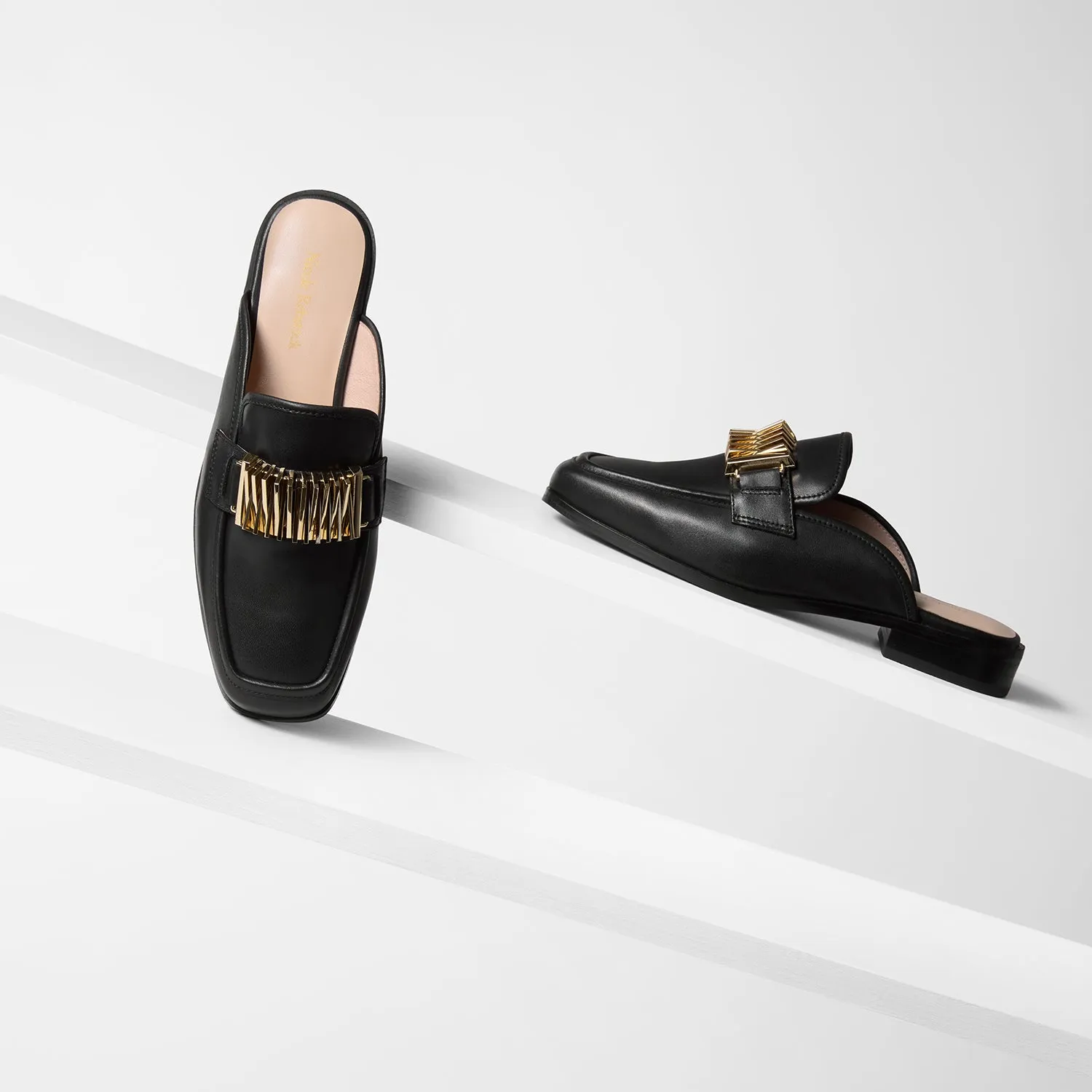 Brooklyn Mule Loafer Ltd Ed. | Black Leather Sporty Heels