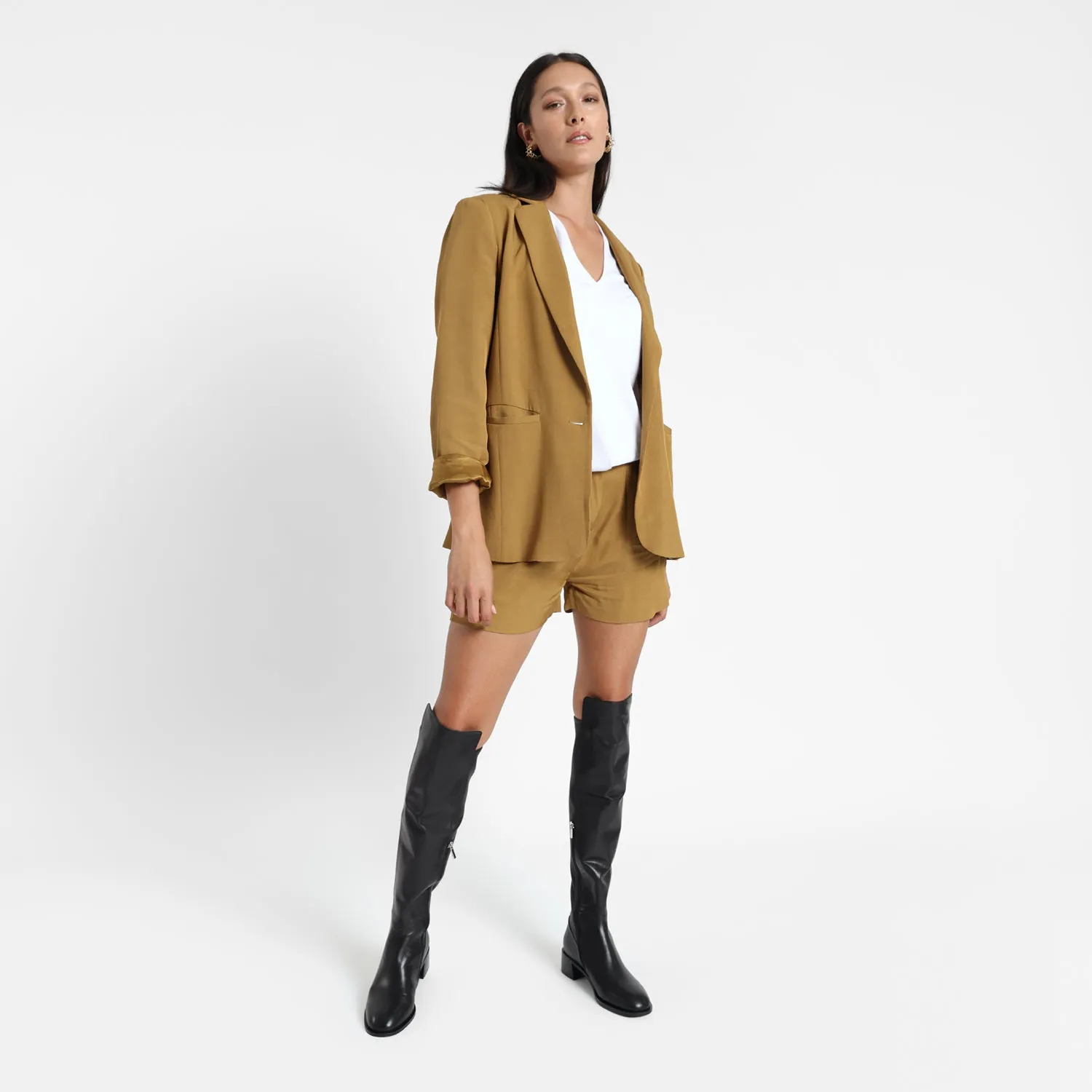Brussels Ltd Ed Knee High Boot | Black leather Flex Motion