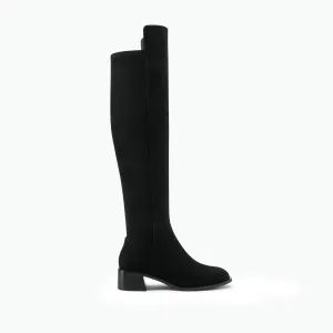 Wide toe box Everyday Protection Brussels Ltd Ed Knee High Boot | Black suede