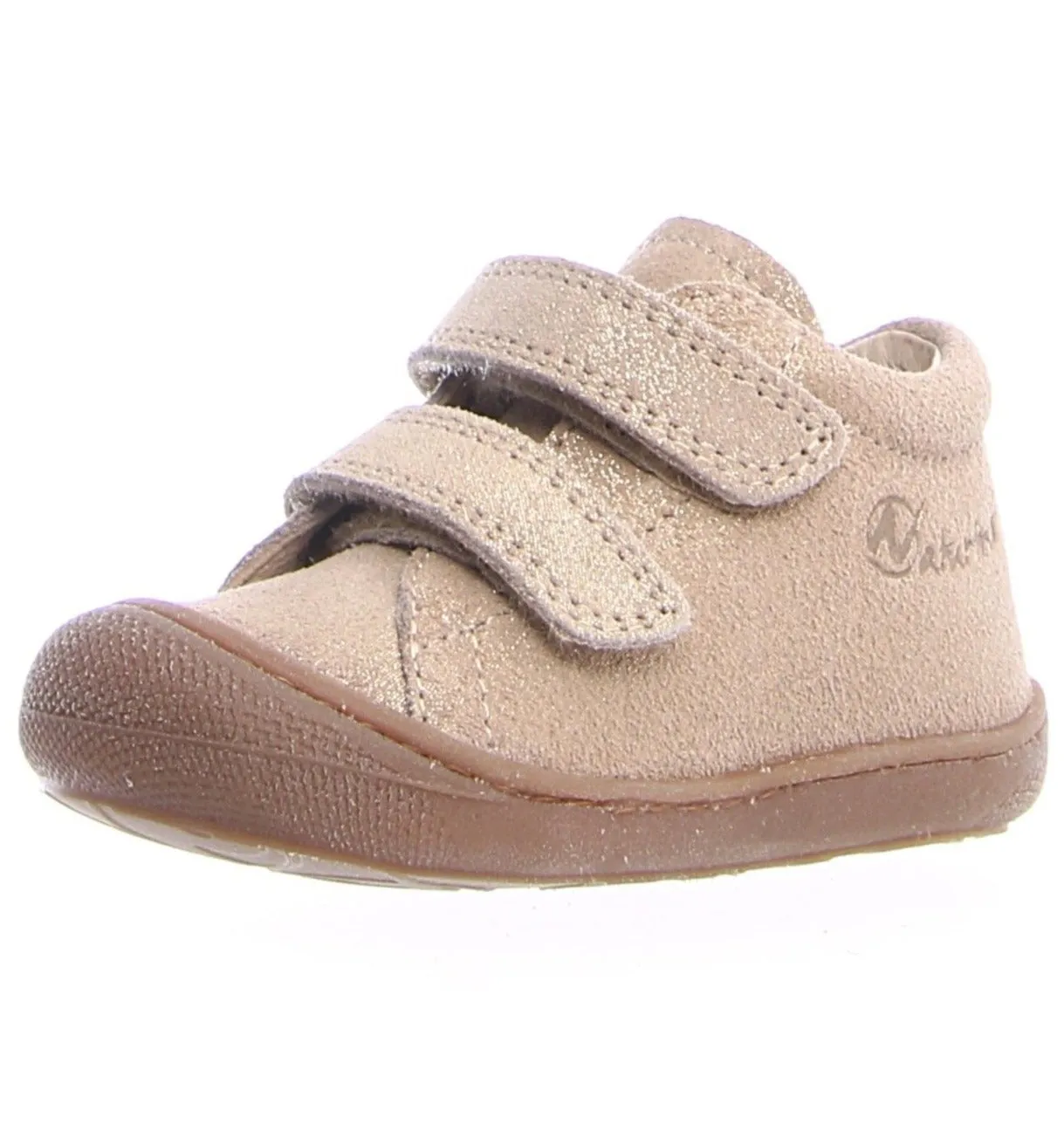 Naturino Girl's Cocoon Vl Vel.Glitter Sneakers - Platinum Wide - fit kids' shoes