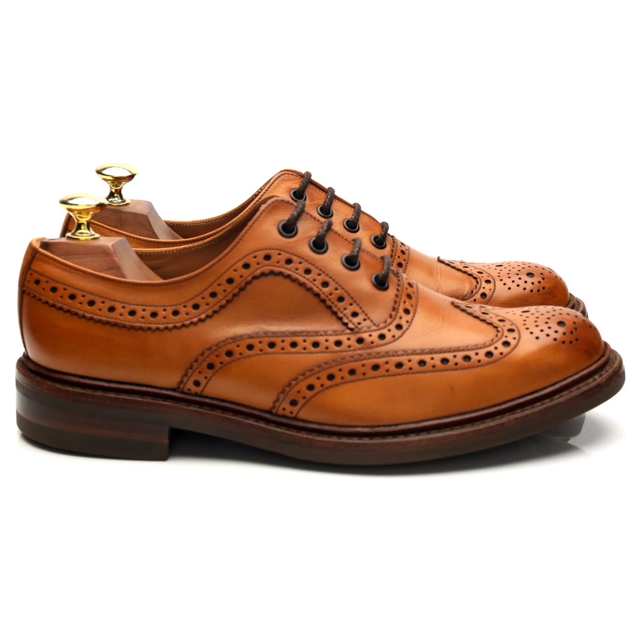 Comfortable Feel 1880 'Edward' Tan Brown Leather Oxford Brogues UK 7.5 G