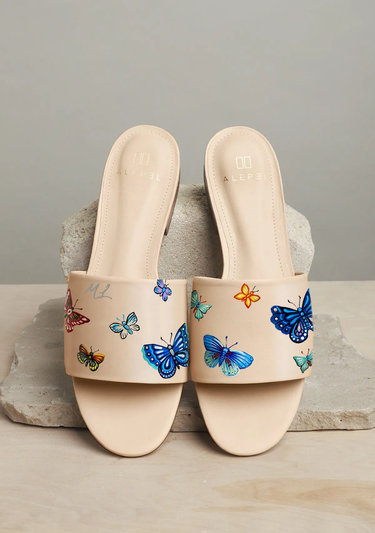 Butterflies Beige Slide Excellent Performance