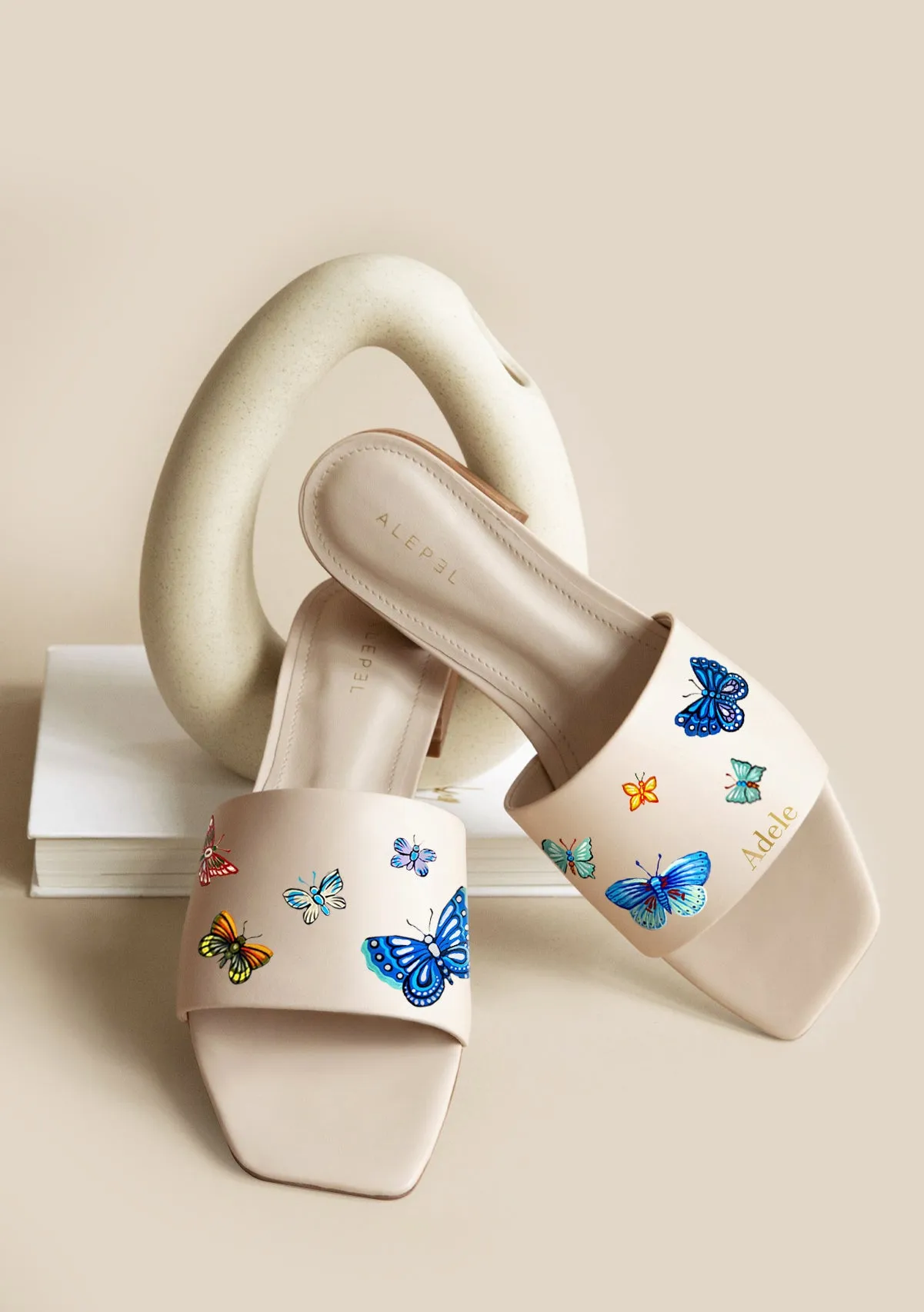 Butterflies Beige Square Breathable Material