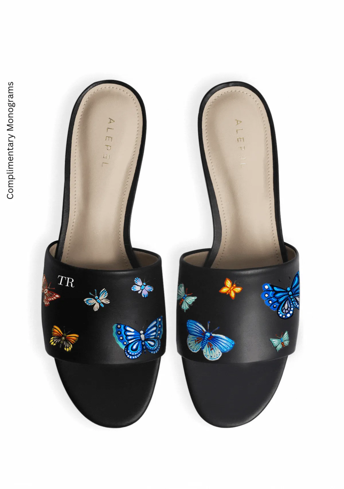 Butterflies Black Slide Comfort Footpad Cushion