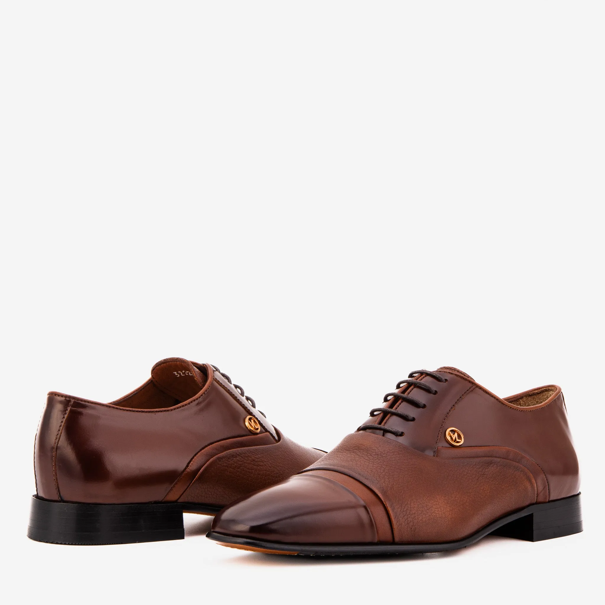 Cable-Knit The Rockwell Handmade Tan Leather Cap Toe Oxford Men Shoe