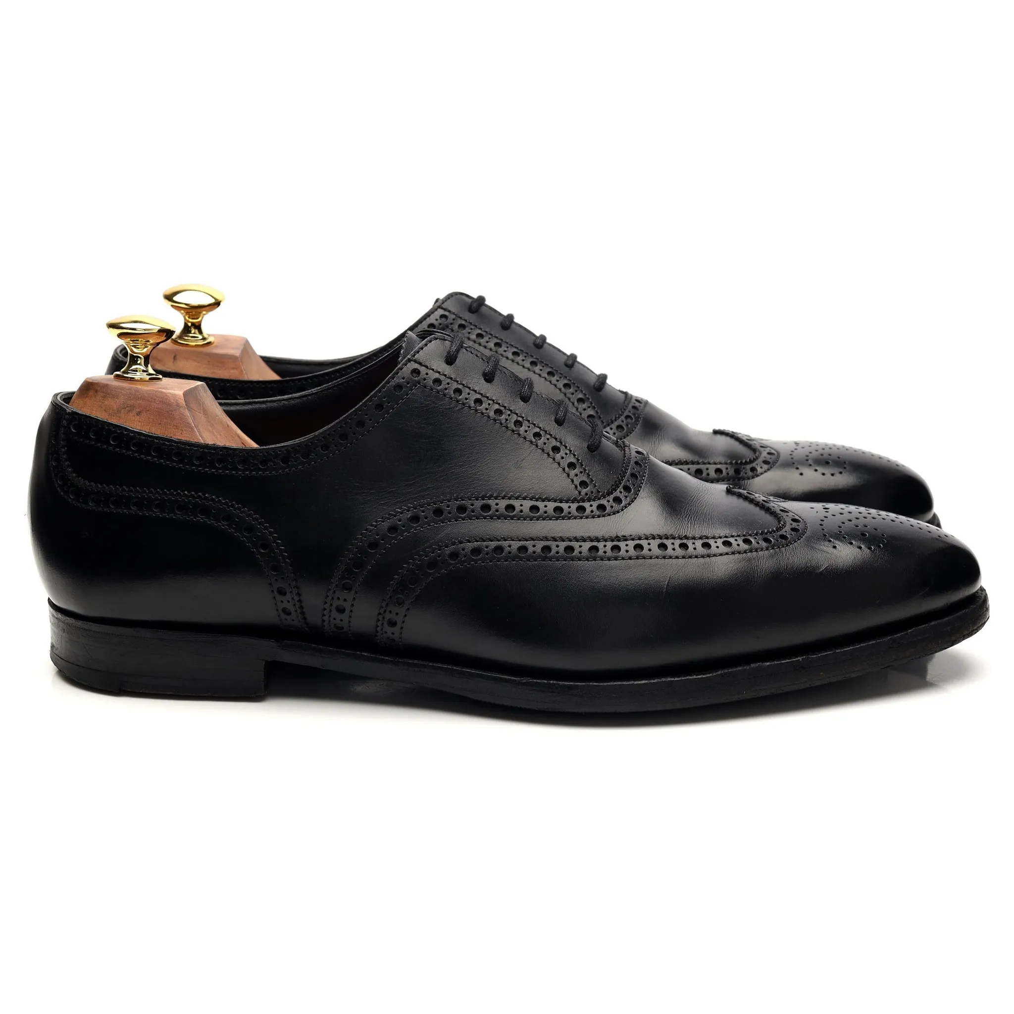 'Clifford' Black Leather Oxford Brogue UK 10 E Simple Look