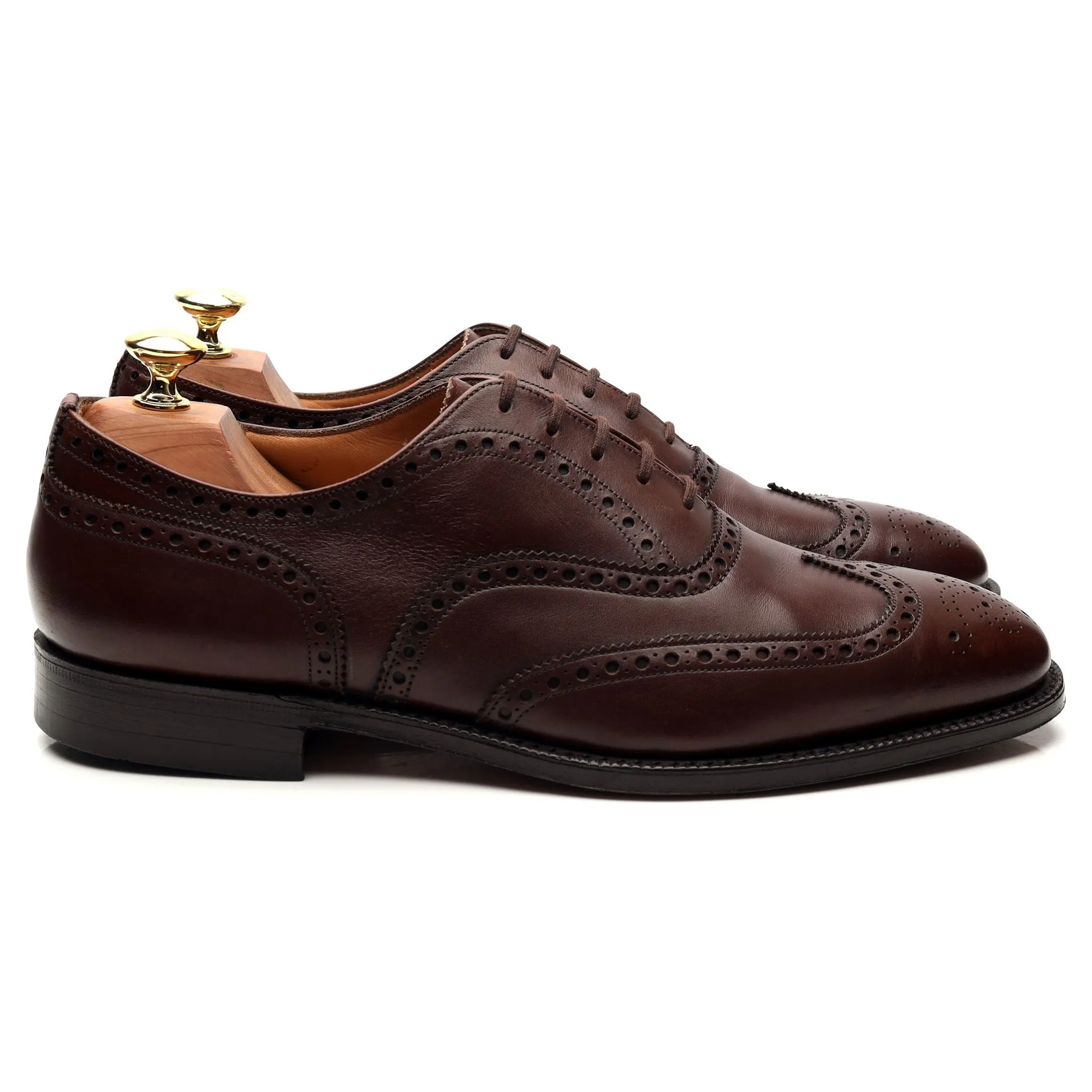 Dark Brown Leather Oxford Brogues UK 8.5 F Modern Style
