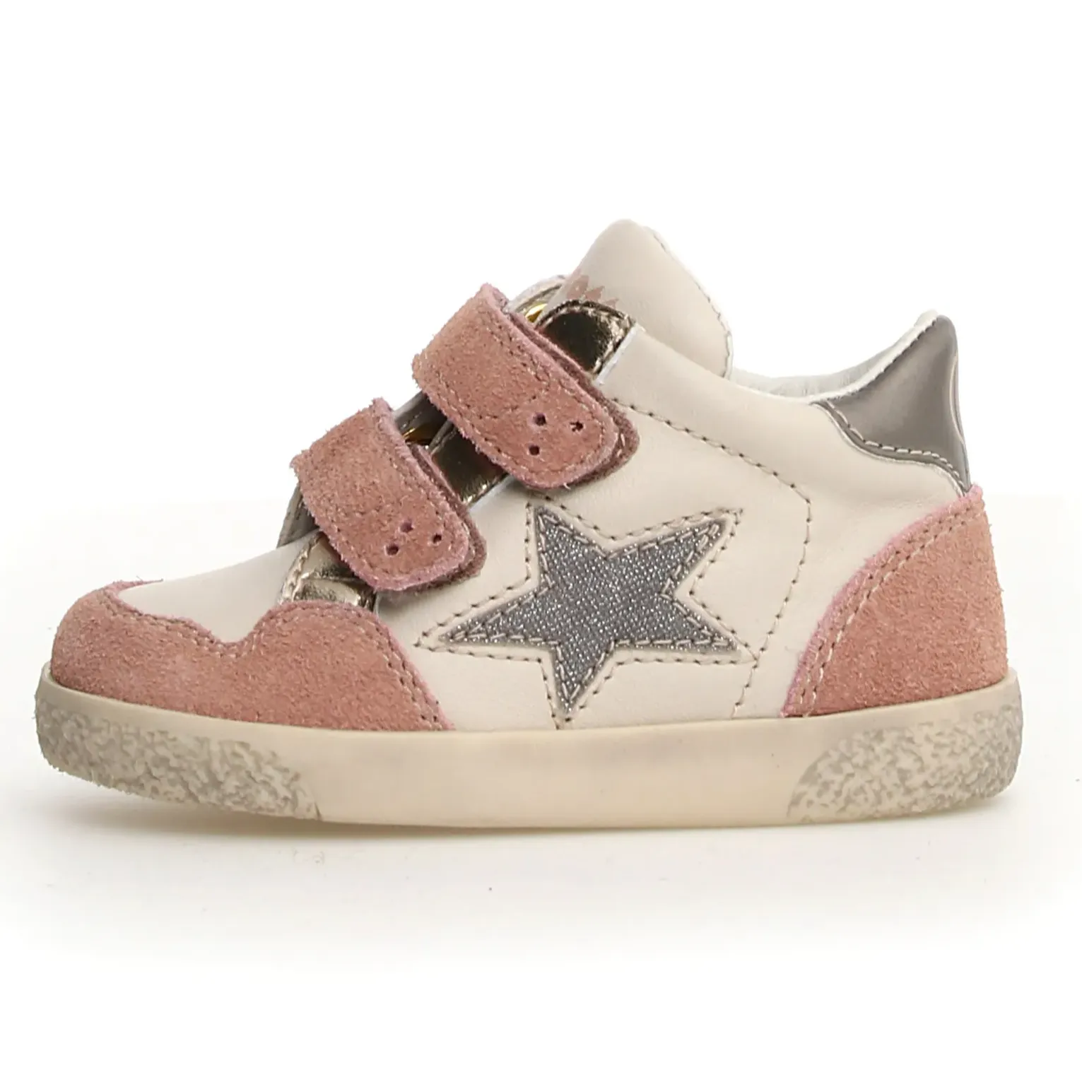 Canvas Trim Falcotto Alnoite High 2 Vl Girl's Casual Shoes - Rose/Milk/Platinu