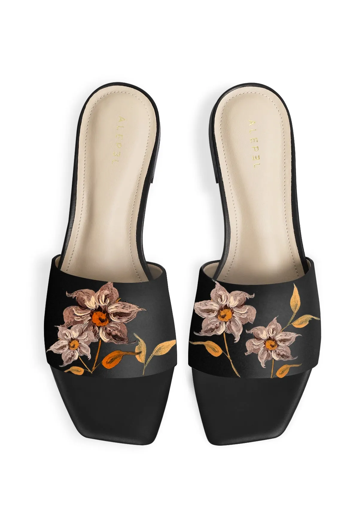 Caramel Florals Black Square Easy Step
