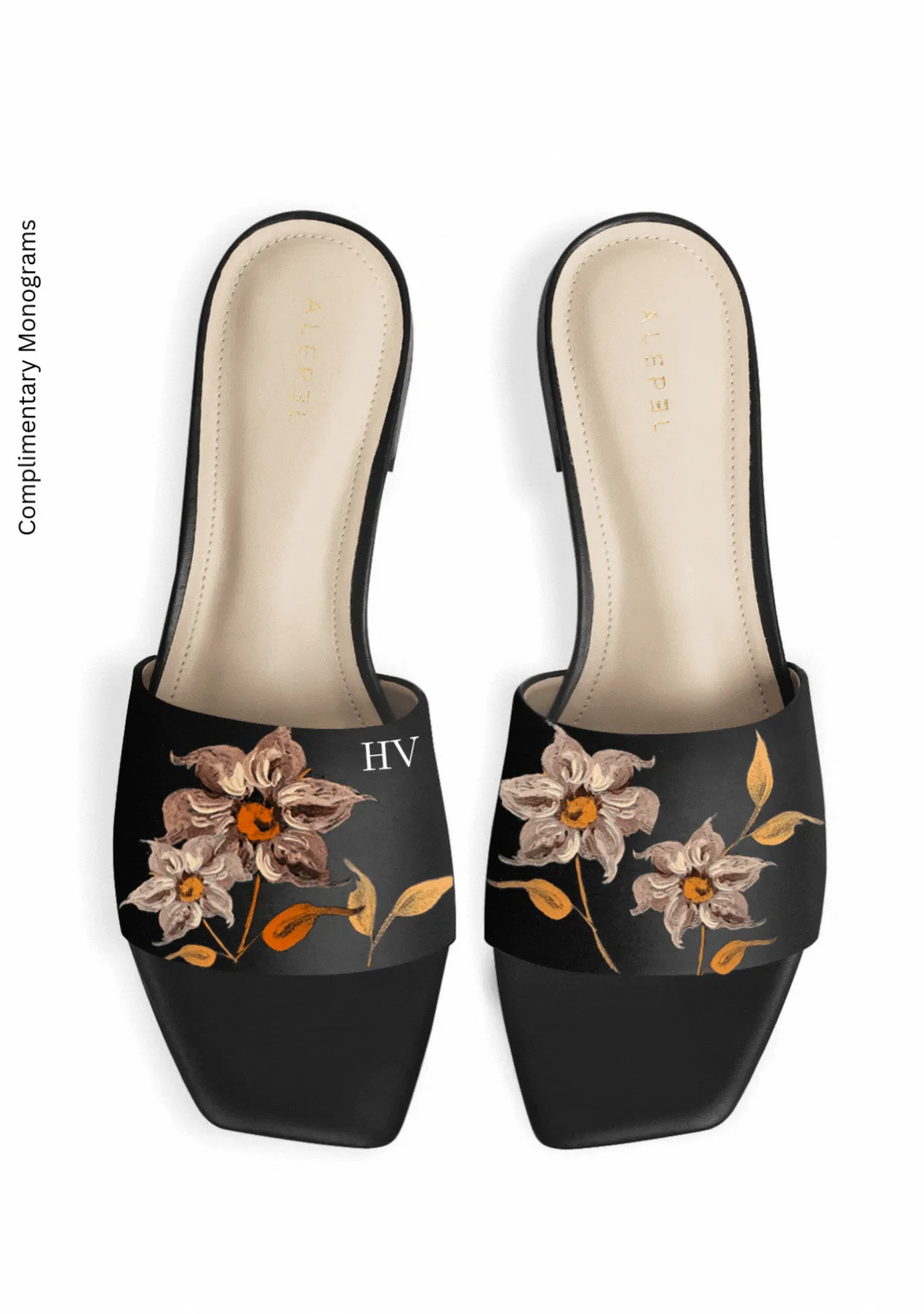 Caramel Florals Black Square Water Resistant Mesh