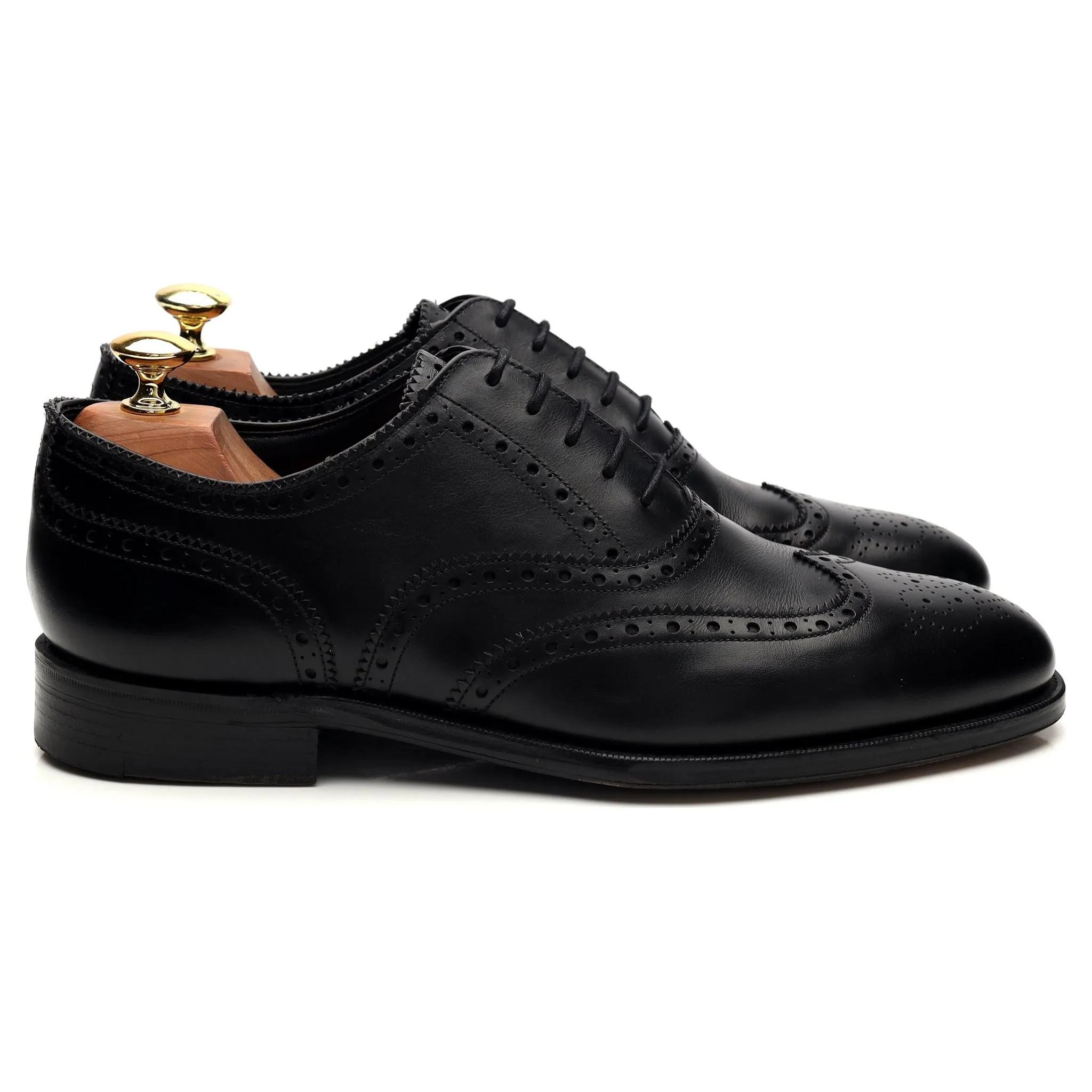 Versatile Design Street Fit Shoes Black Leather Oxford Brogue UK 8.5 EE