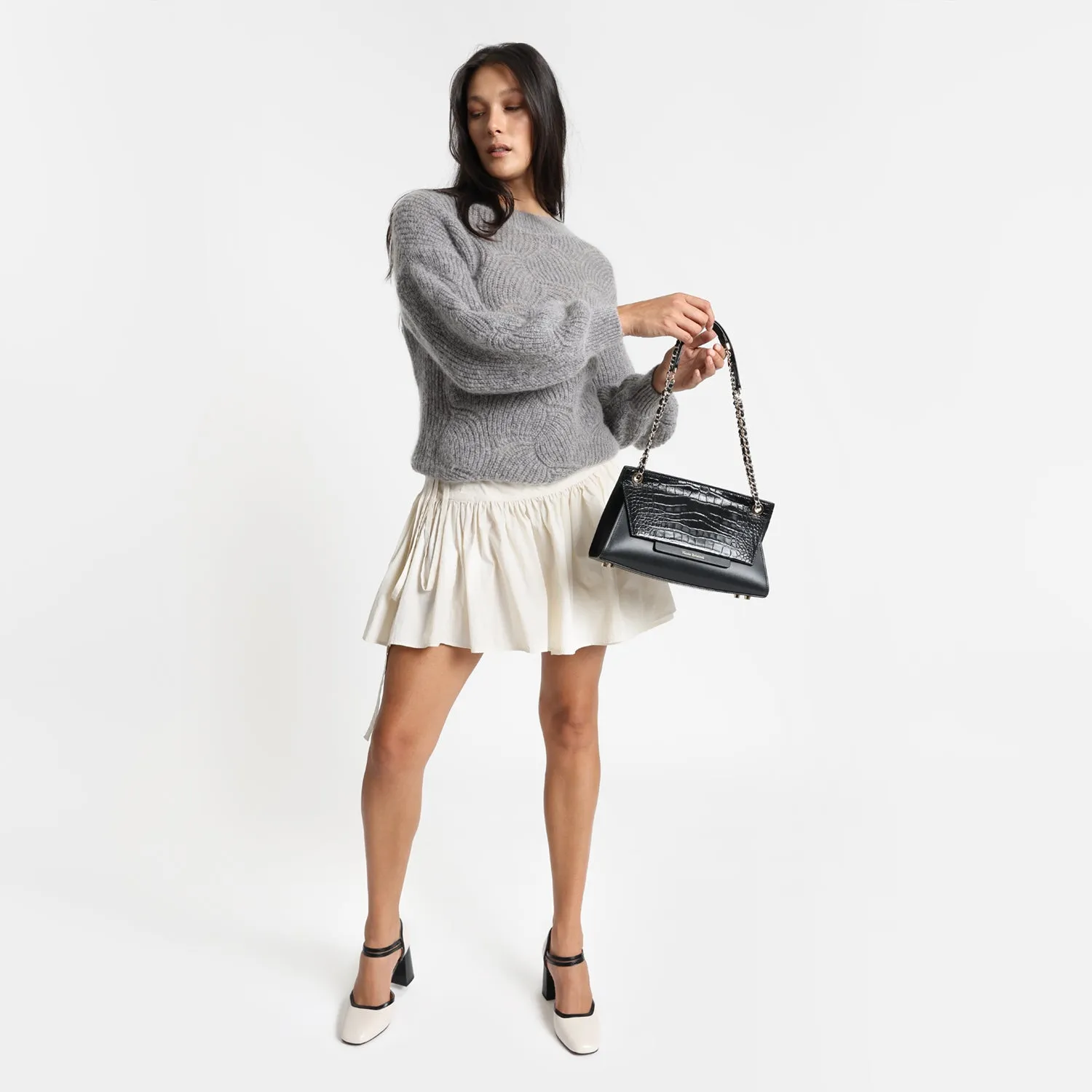 Casual Stilettos Jelico Heel | Black/ivory leather