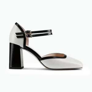 Smart High Heels Summer Sandals Jelico Heel | Black/ivory leather