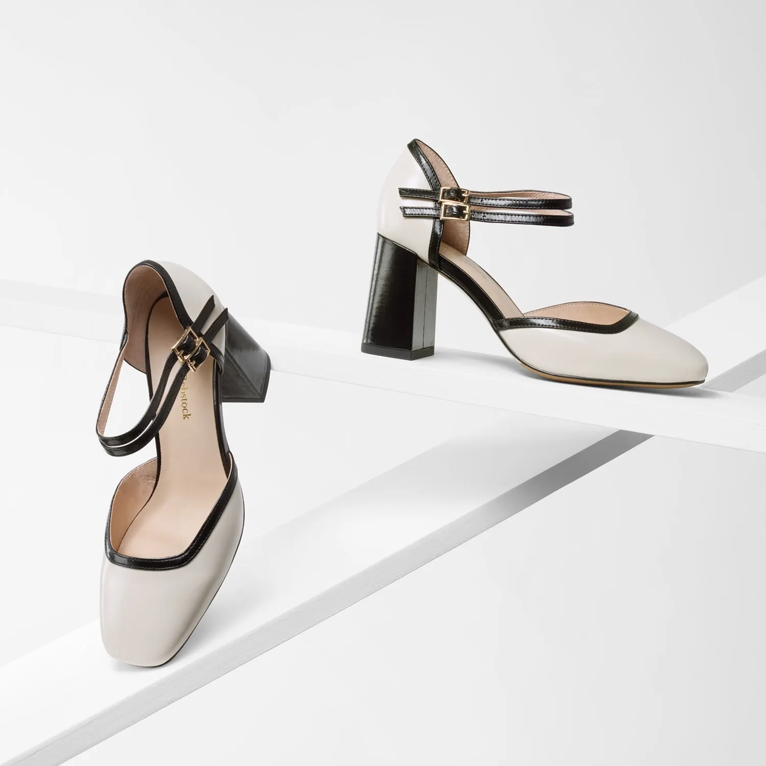 Casual Stilettos Jelico Heel | Black/ivory leather