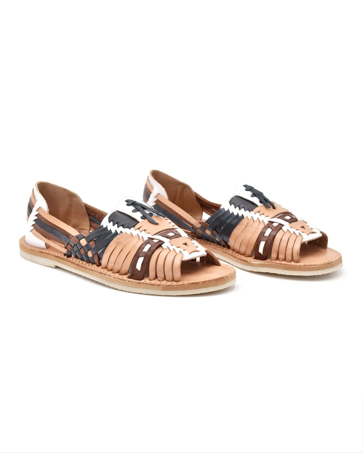 Chamula Uxmal Multi Tan Huarache lightweight fabric