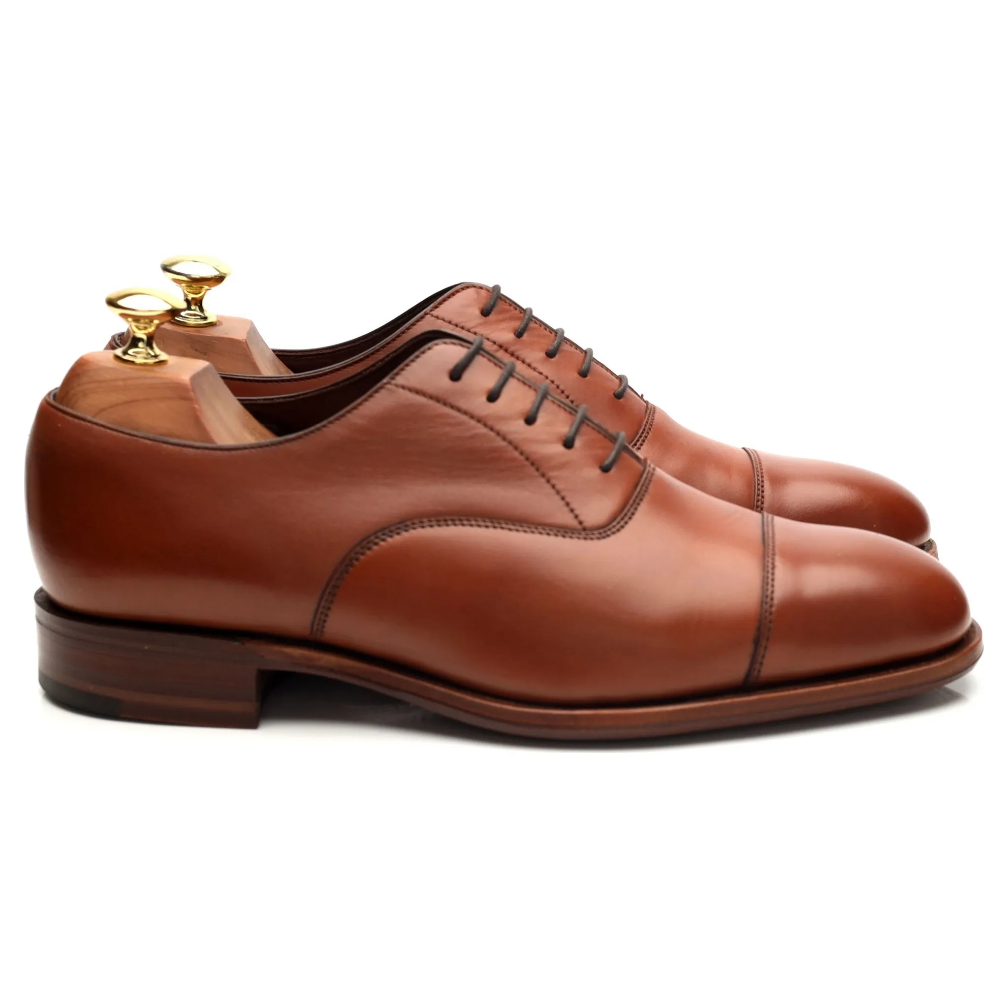 Business Meeting Charles Tyrwhitt Tan Brown Leather Oxford UK 7.5 F
