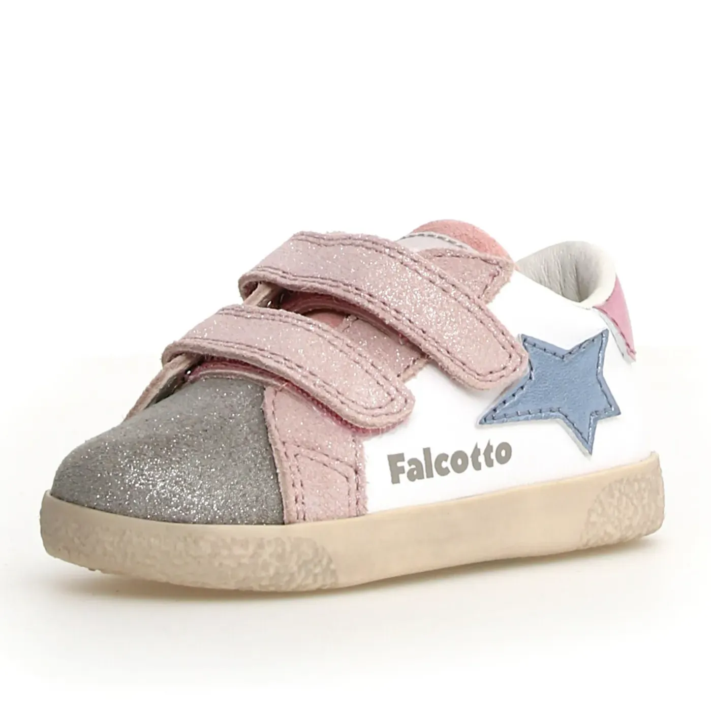 Juvenile products Falcotto Girl's Alnoite 2 Vl Casual Shoes - Metallic Silver / White / Cipria