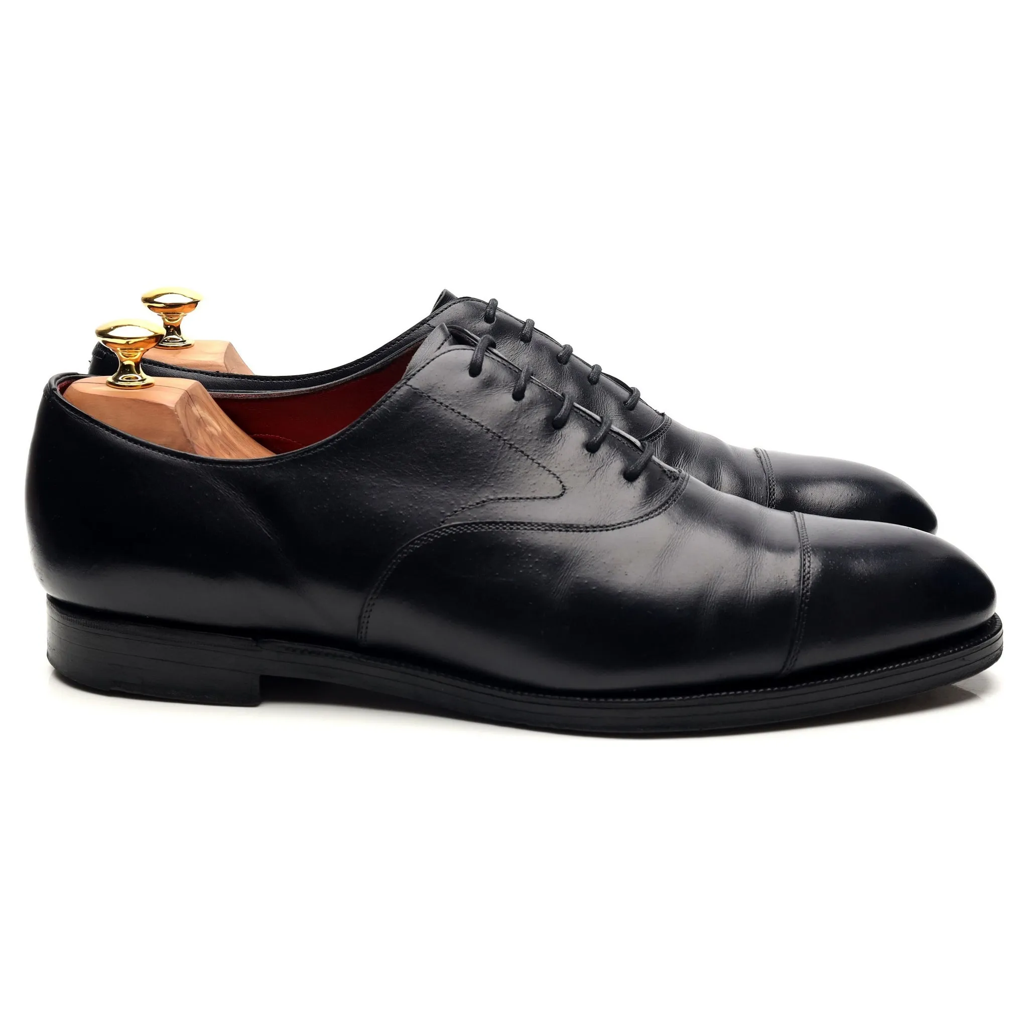 'Chelsea' Navy Blue Leather Oxford UK 12 E Superior Quality