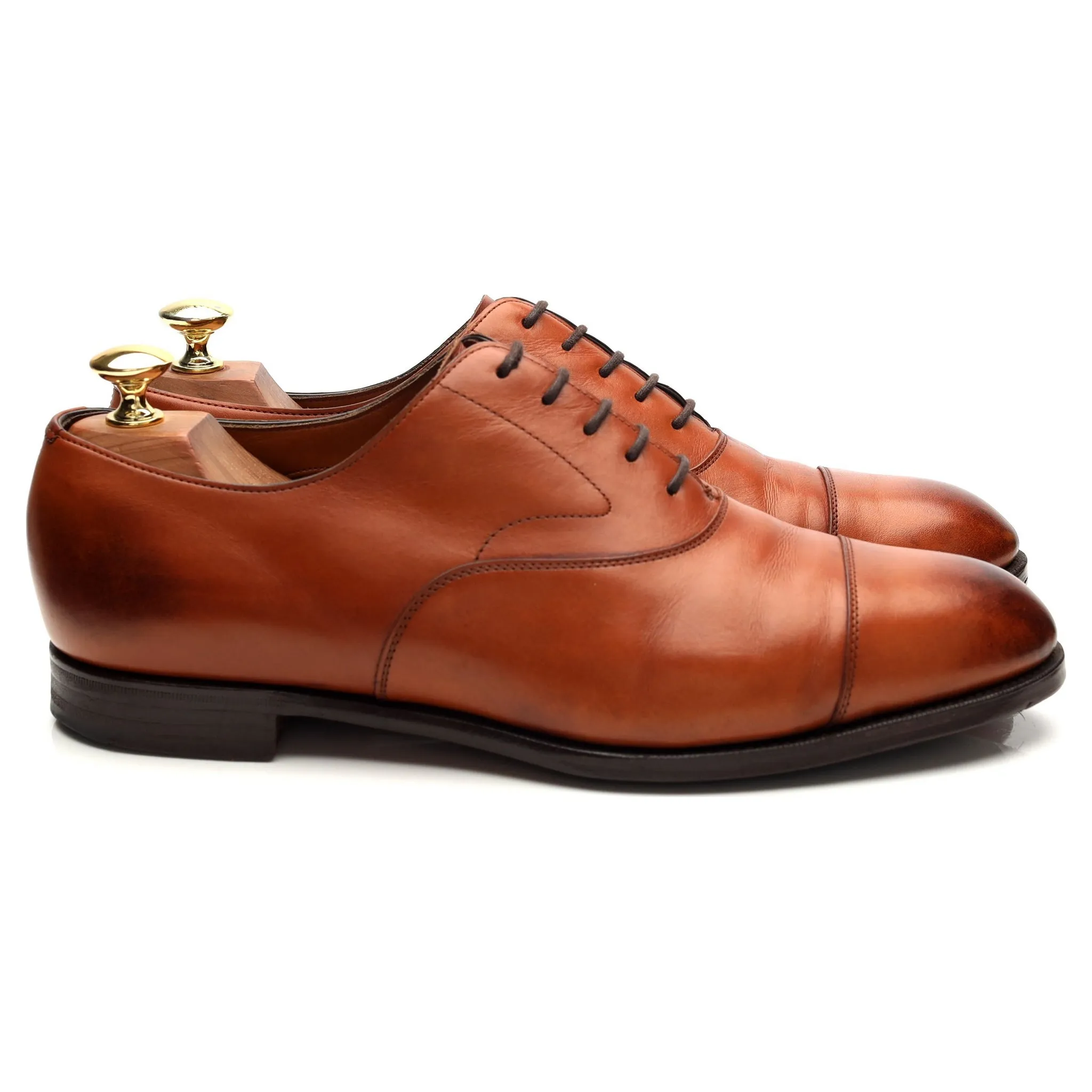 'Chelsea' Tan Brown Leather Oxford UK 8 F Fit Leather