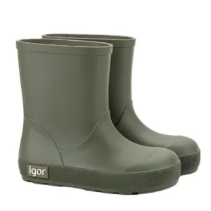 Narrow - fit kids' shoes Kids' spring shoes Igor Boy's and Girl's Yogi Rain Boots, Kaki